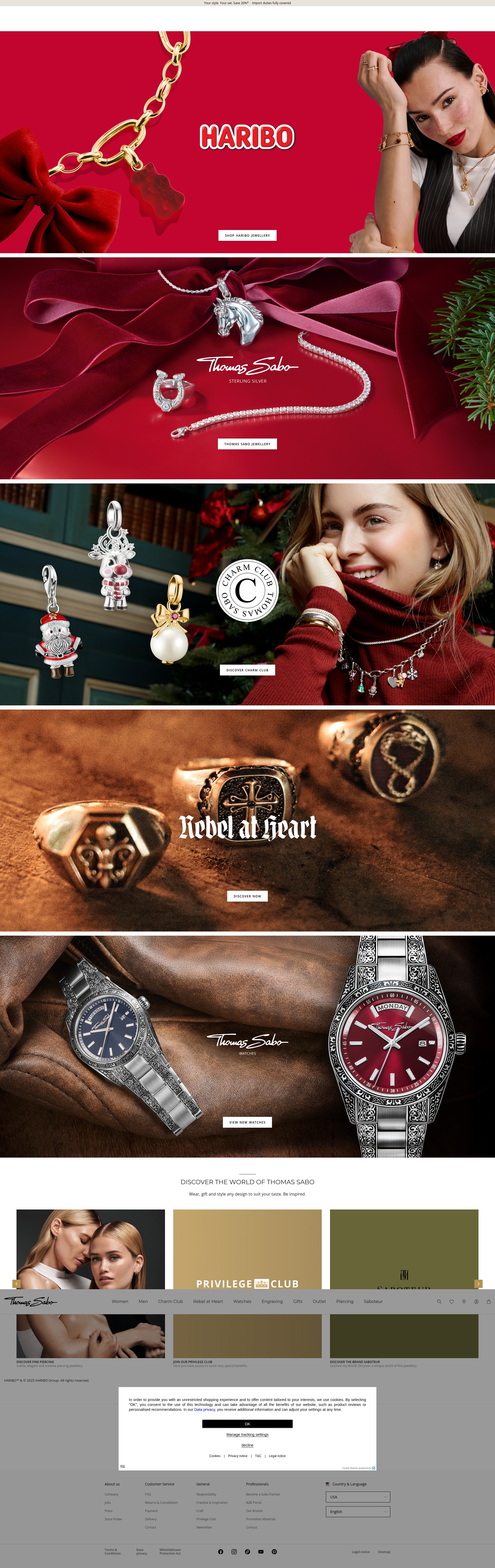 Screenshot of thomassabo.com