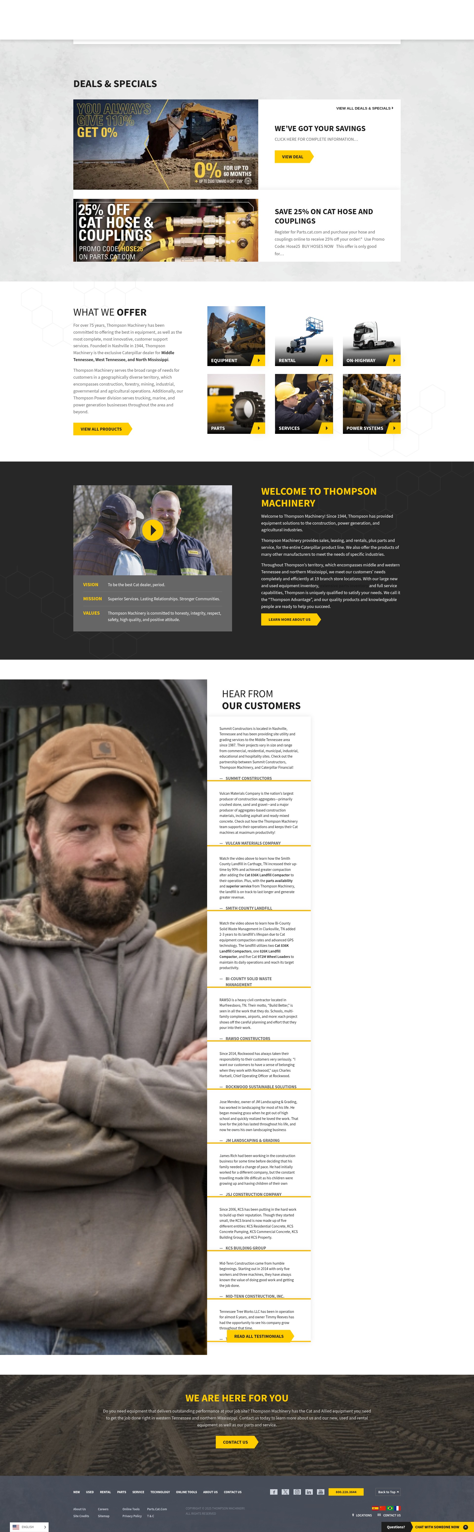 Screenshot of thompsonmachinery.com