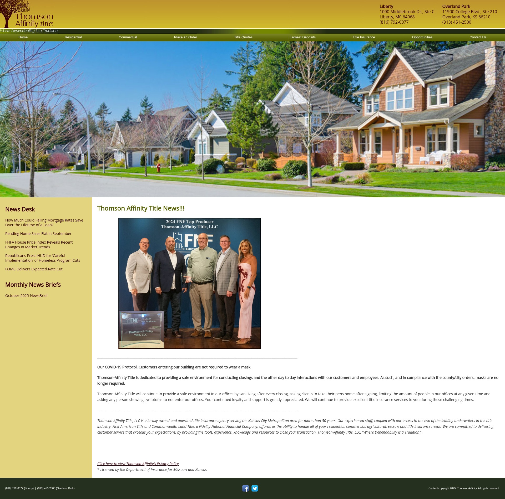 Screenshot of thomsonaffinity.com