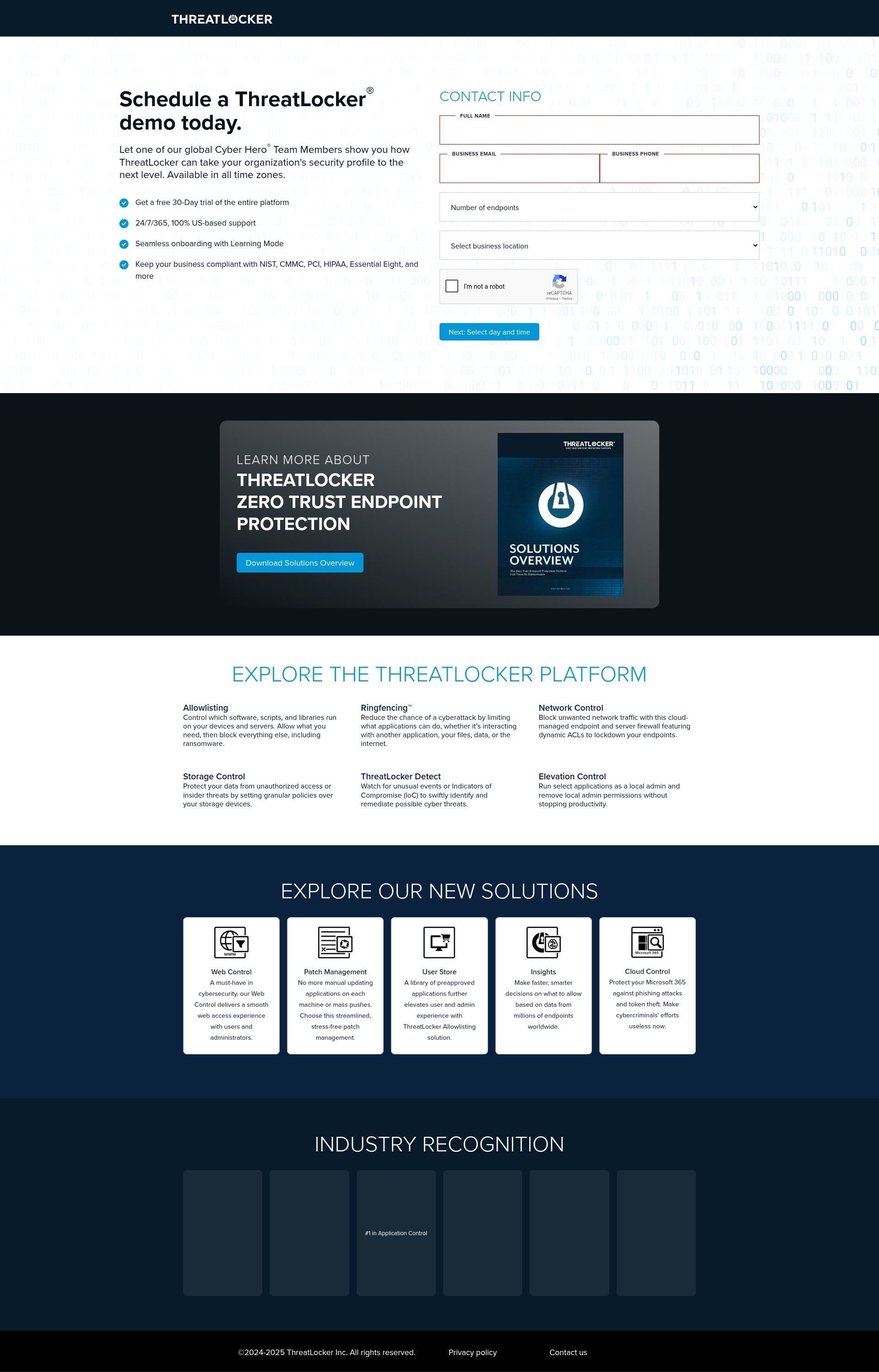 Screenshot of threatlocker.com