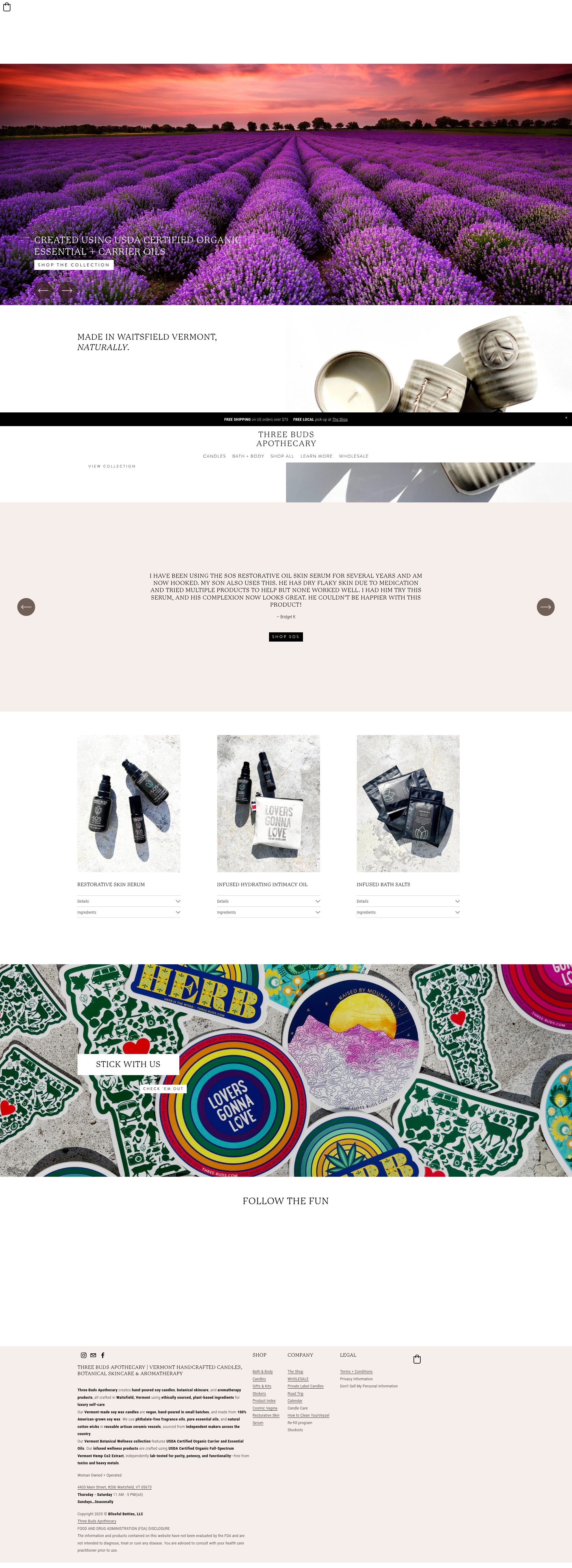 Screenshot of three-buds.com