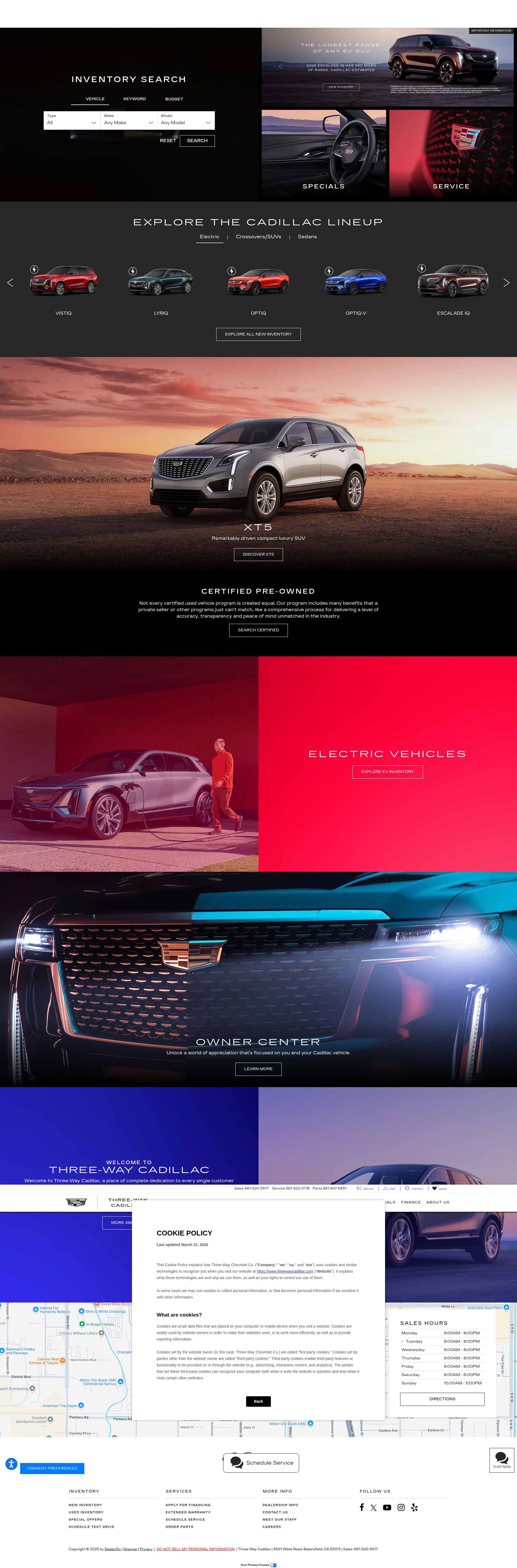 Screenshot of threewaycadillac.com
