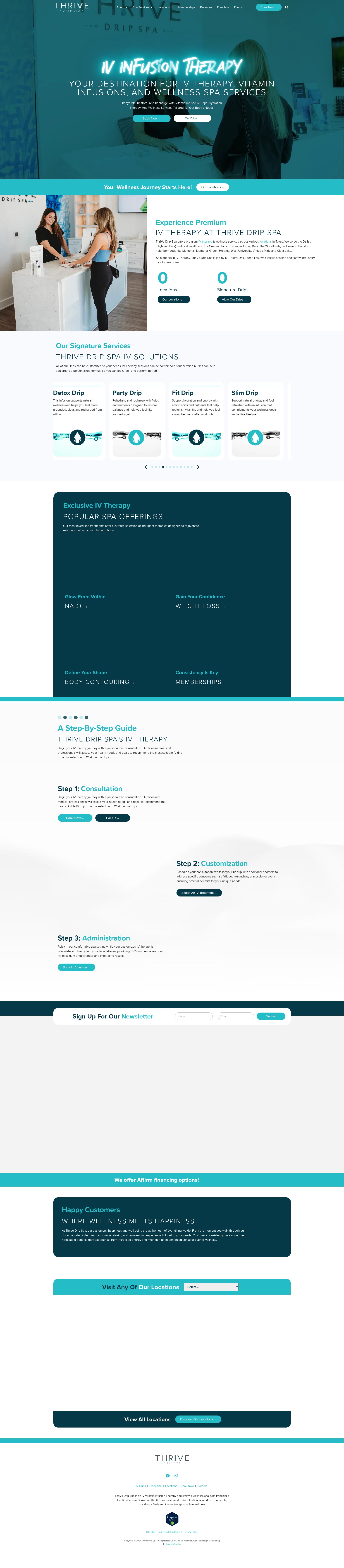 Screenshot of thrivedripspa.com