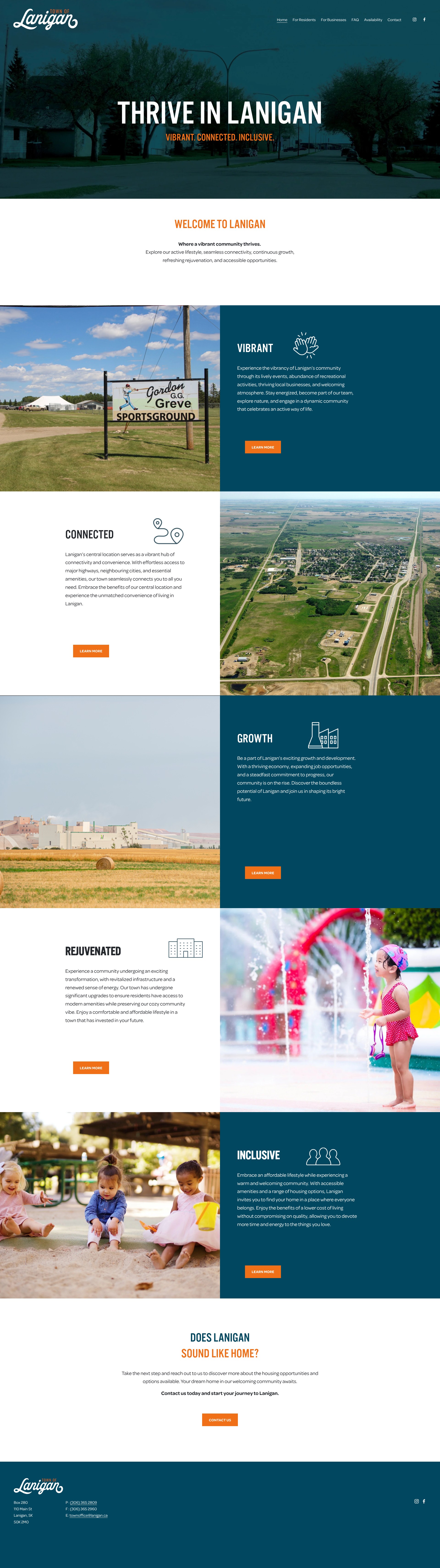 Screenshot of thriveinlanigan.ca