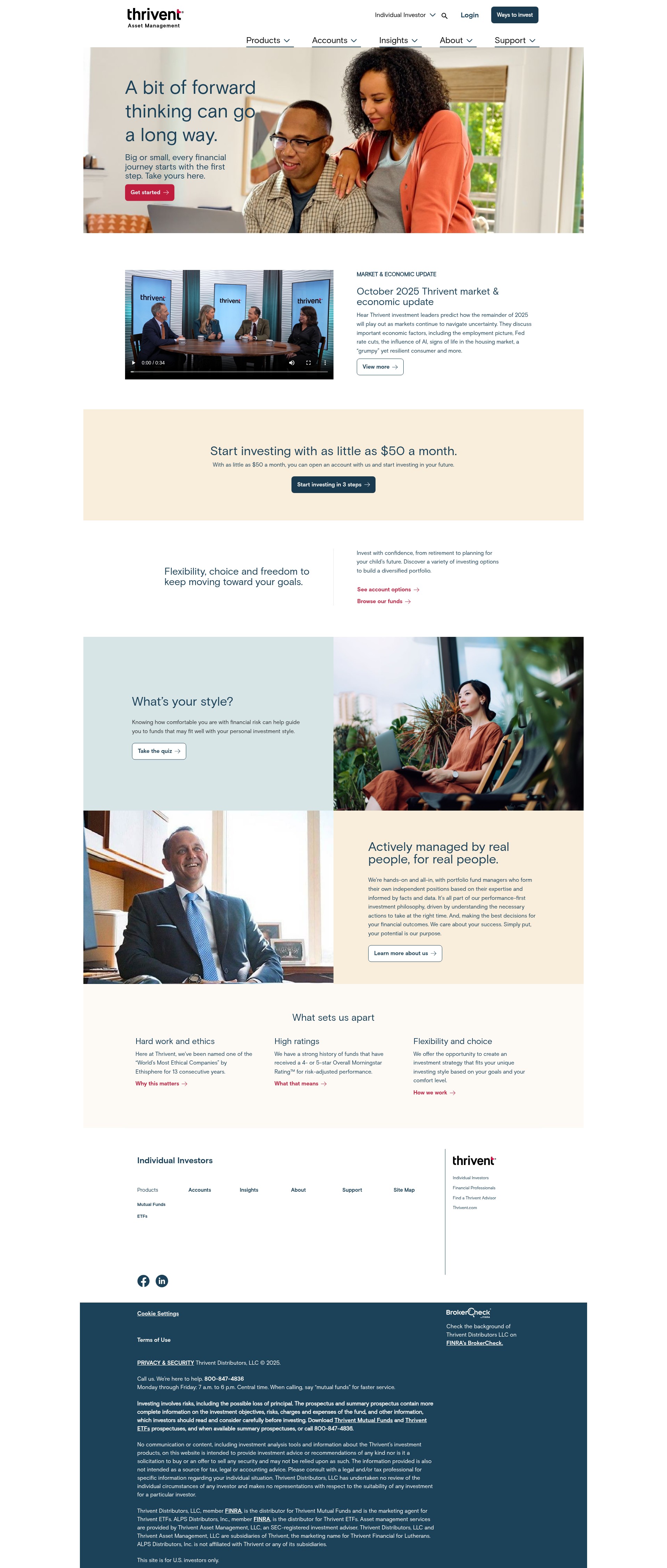 Screenshot of thriventfunds.com