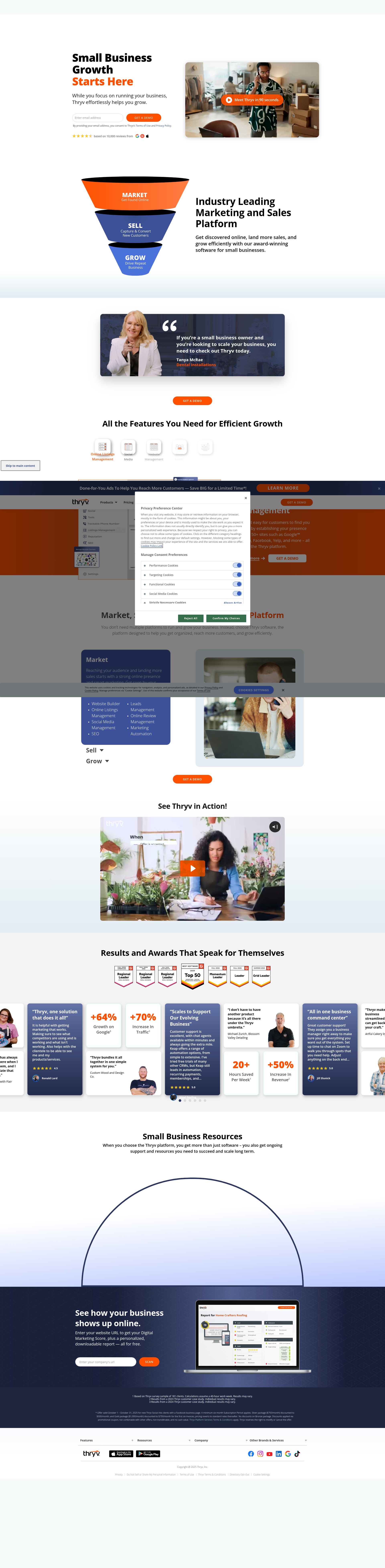Screenshot of thryv.com