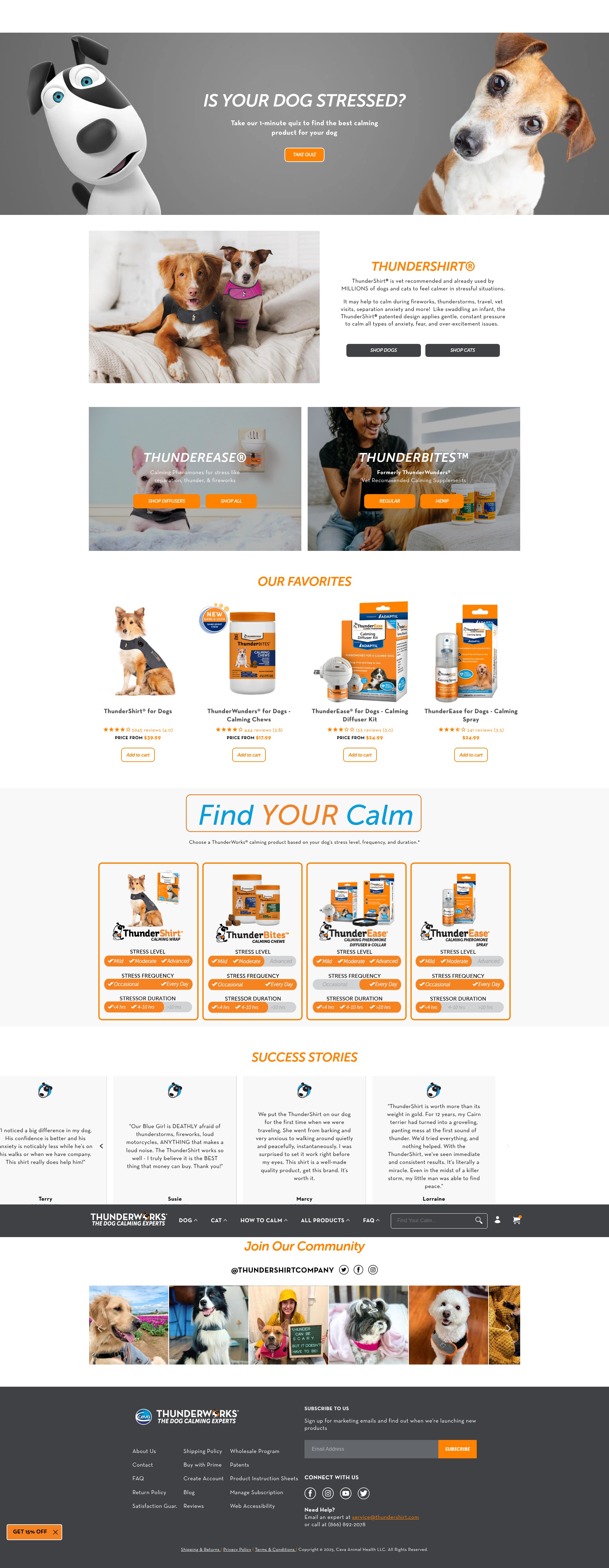 Screenshot of thundershirt.com
