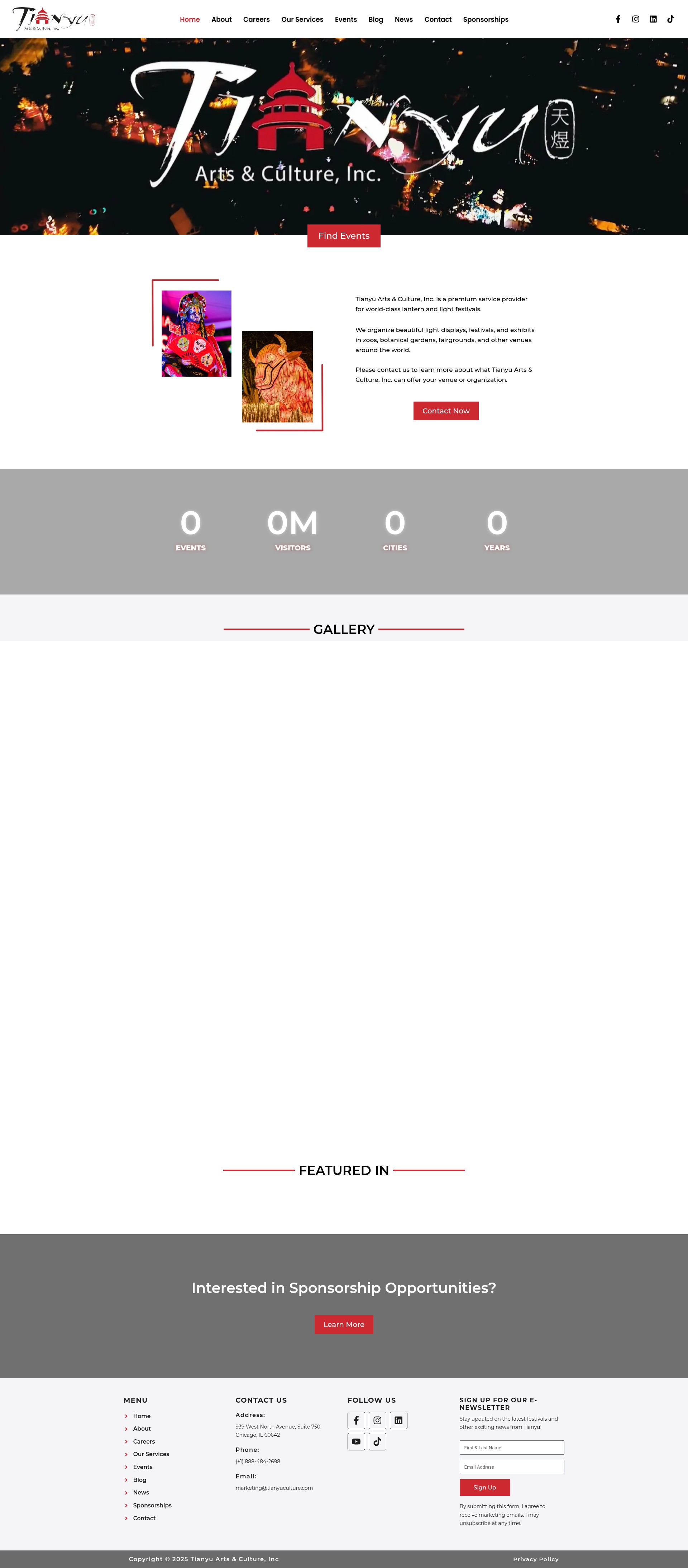 Screenshot of tianyuculture.us
