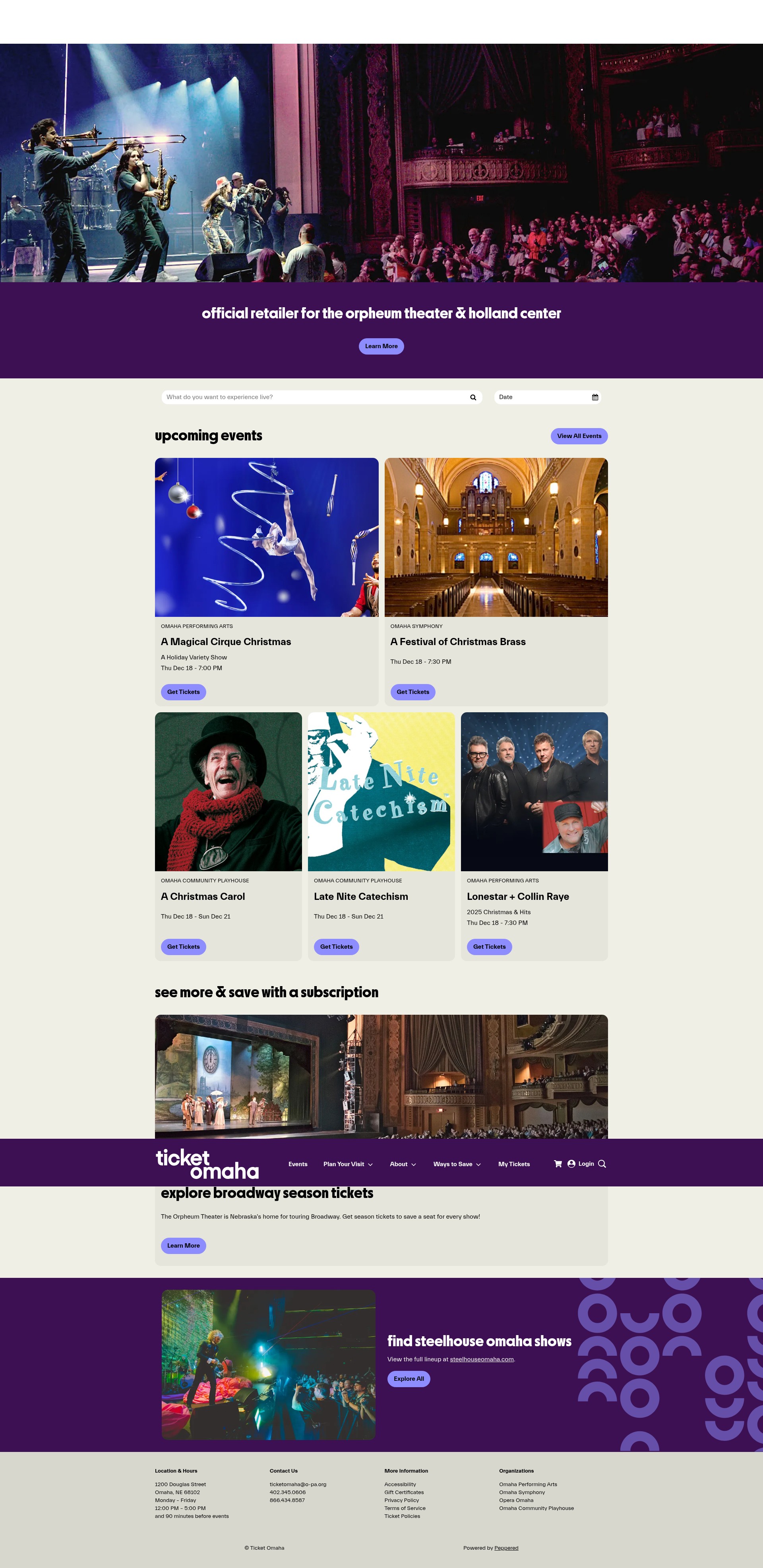 Screenshot of ticketomaha.com