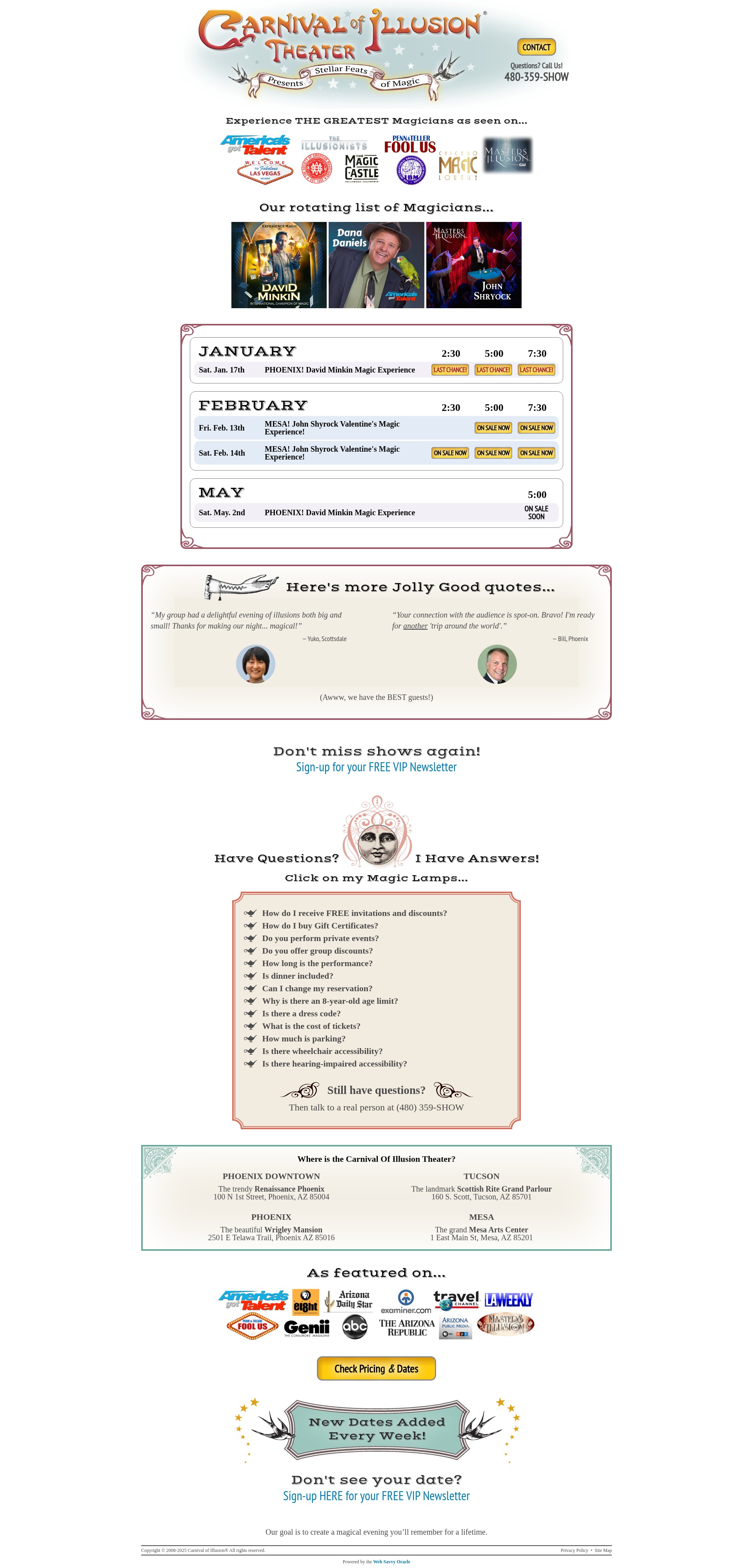 Screenshot of tickets.carnivalofillusion.com