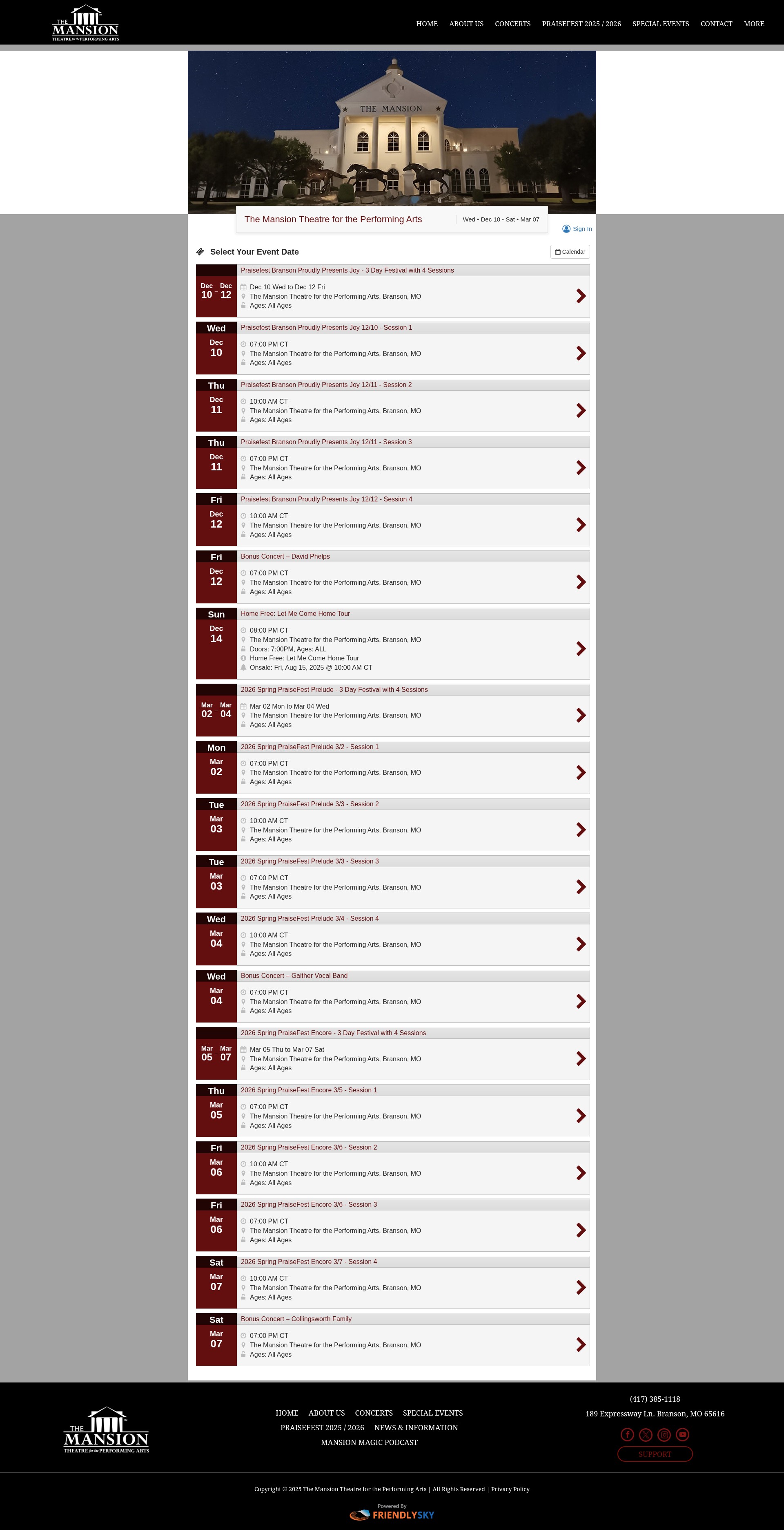 Screenshot of tickets.themansiontheatre.com