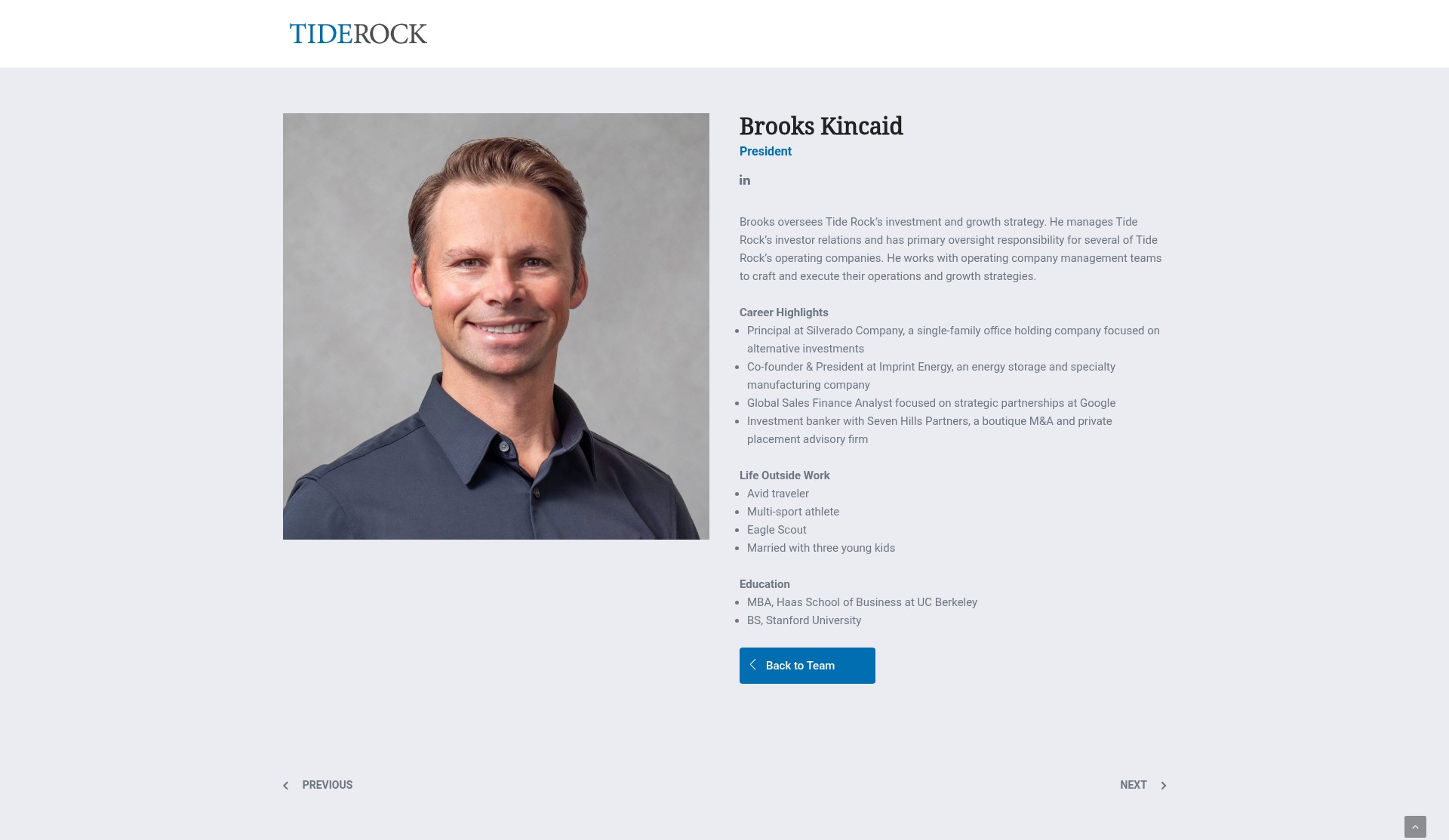 Screenshot of tiderockholdings.com
