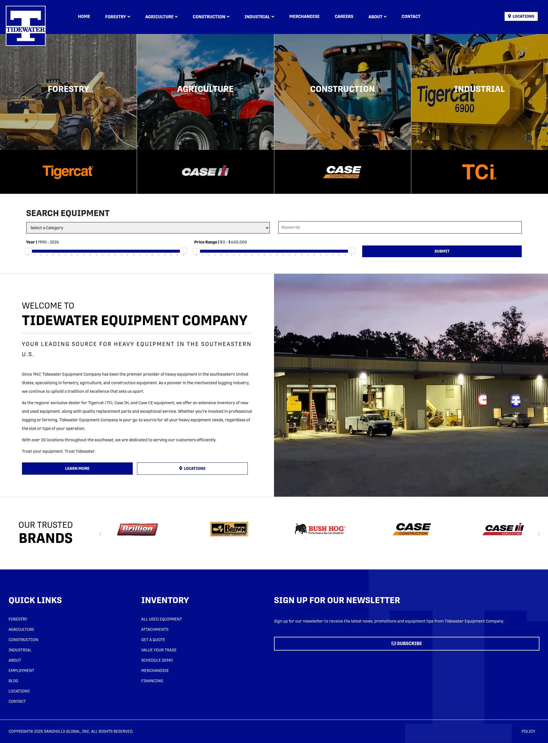 Screenshot of tidewaterequip.com