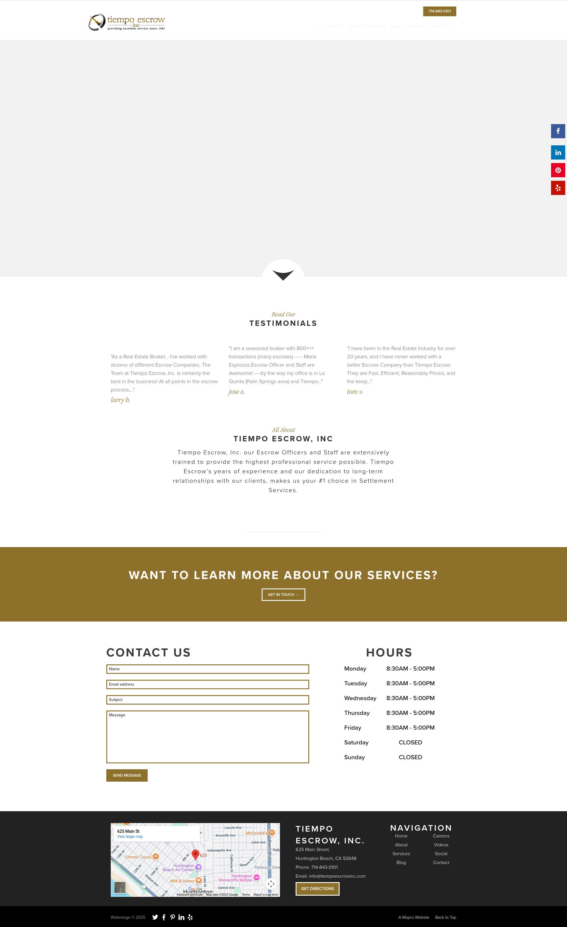 Screenshot of tiempoescrowinc.com