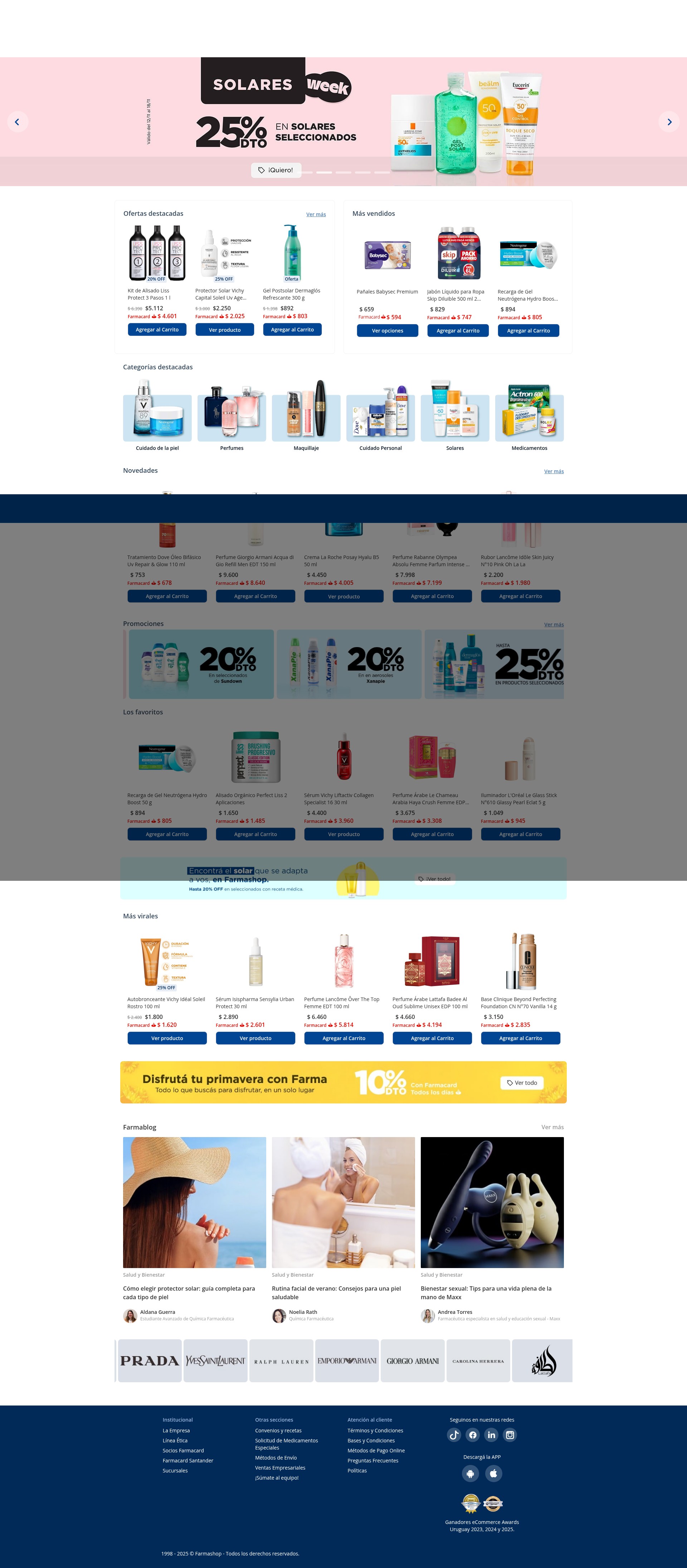 Screenshot of tienda.farmashop.com.uy