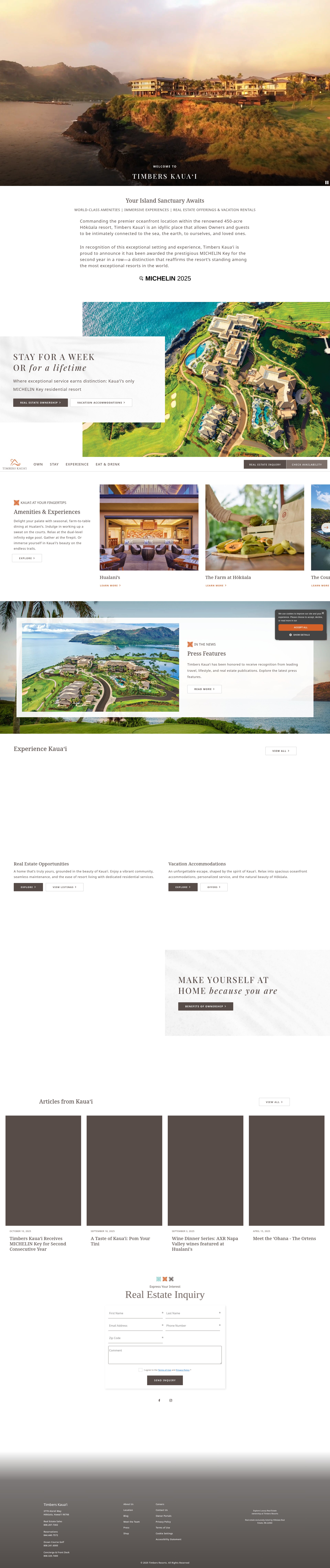 Screenshot of timberskauai.com