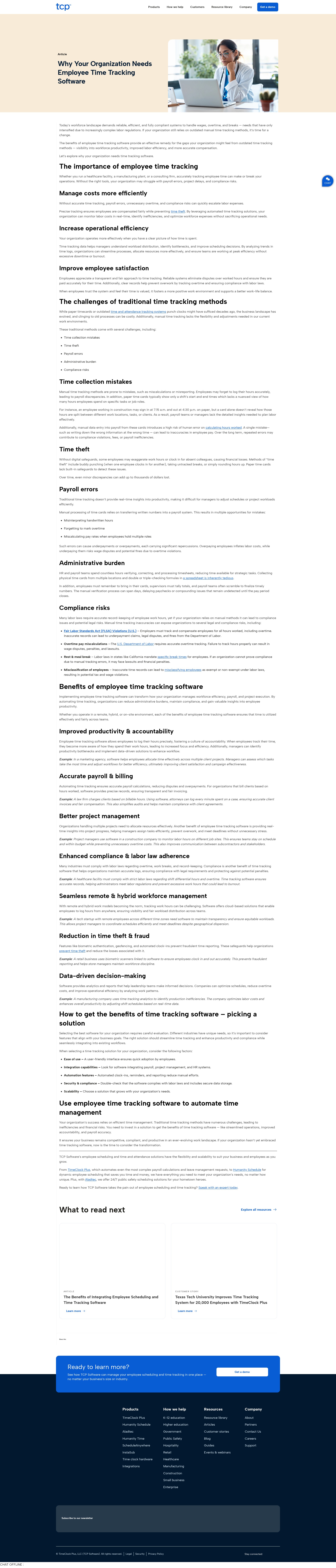 Screenshot of timeclockplus.com