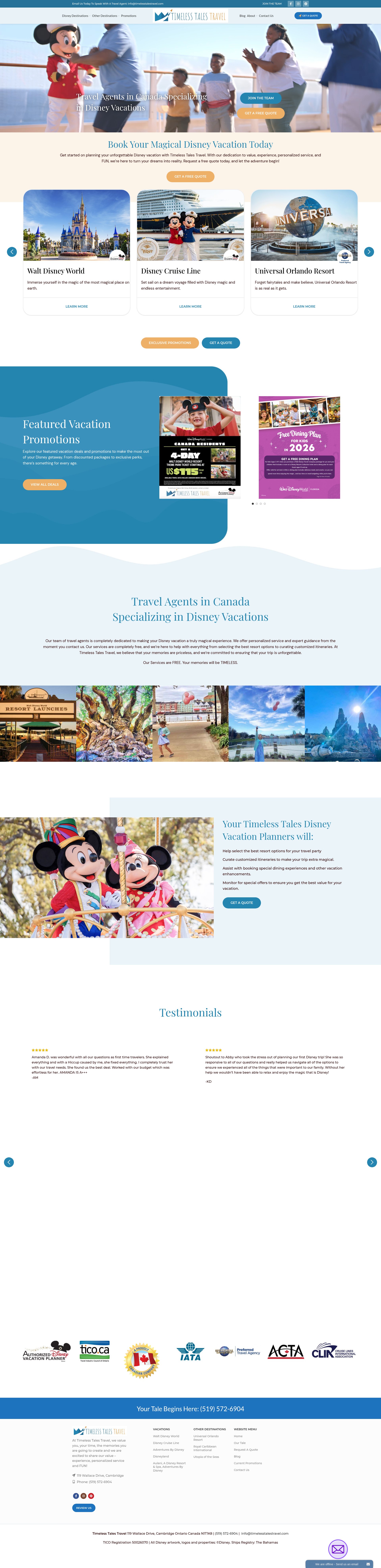 Screenshot of timelesstalestravel.com
