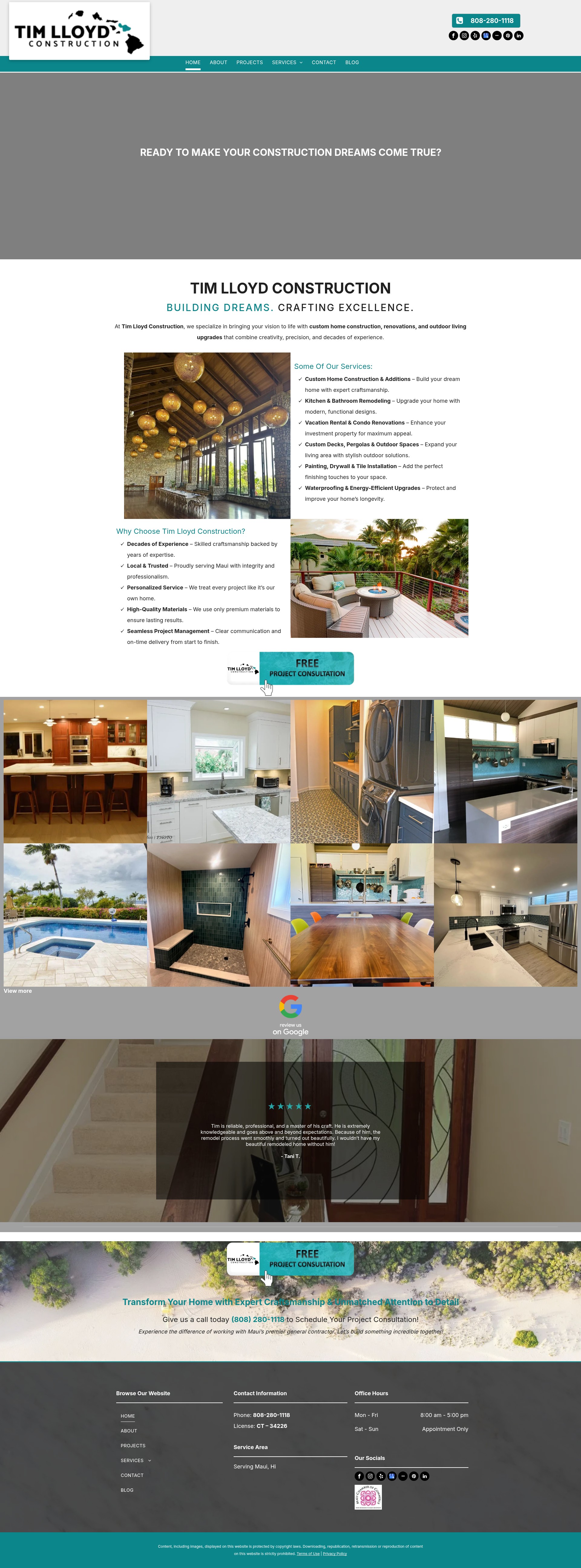 Screenshot of timlloydconstruction.com