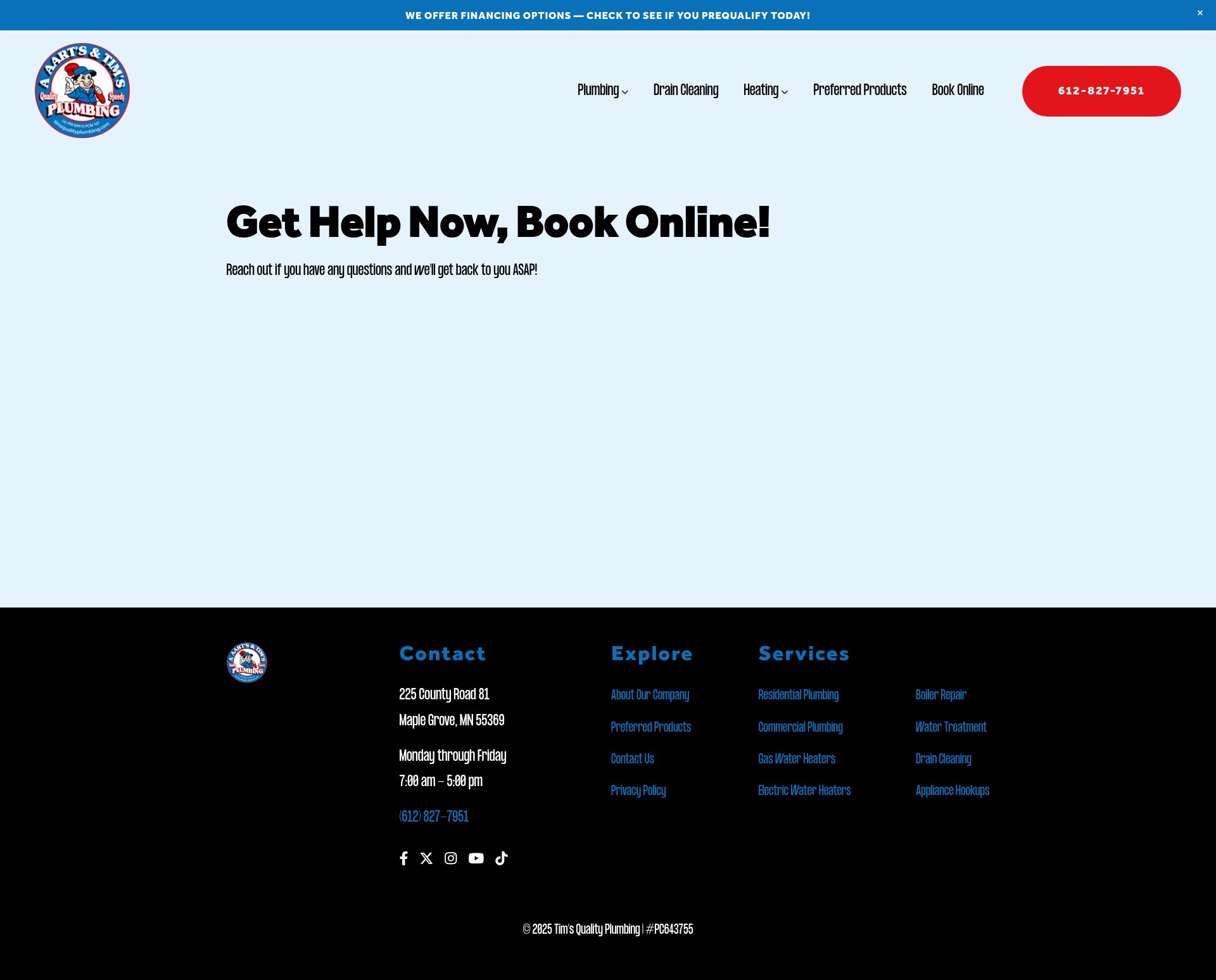 Screenshot of timsqualityplumbing.com