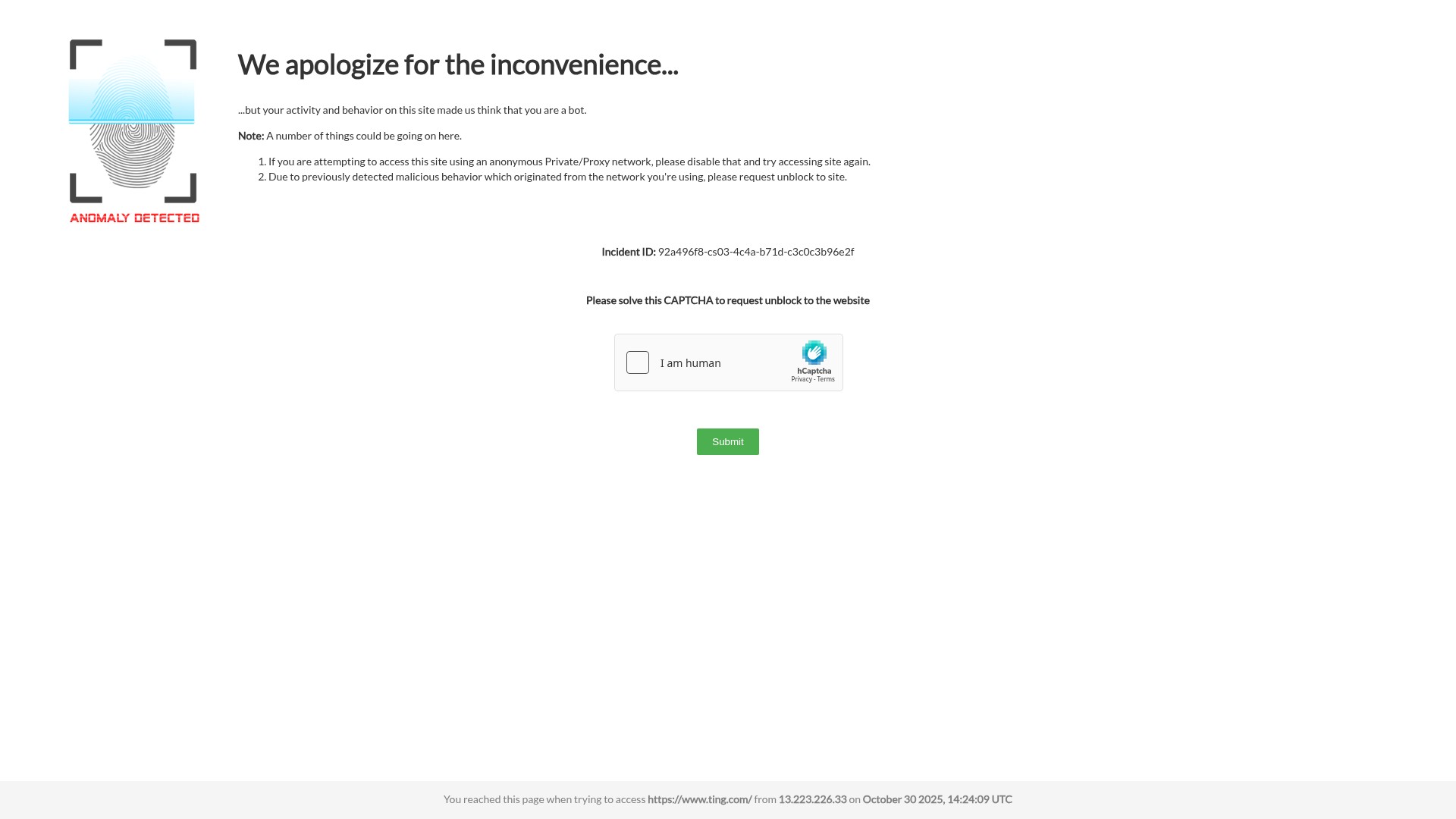Screenshot of ting.com