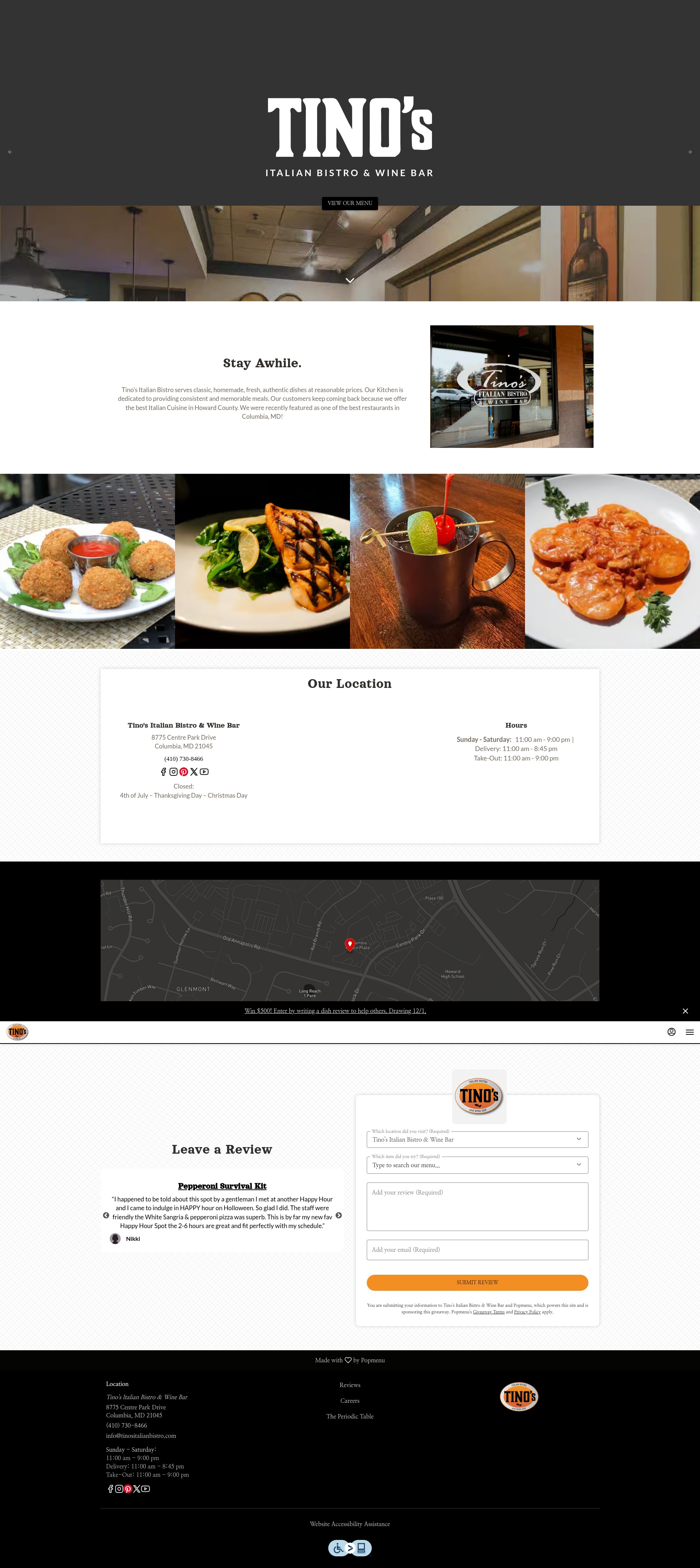 Screenshot of tinositalianbistro.com