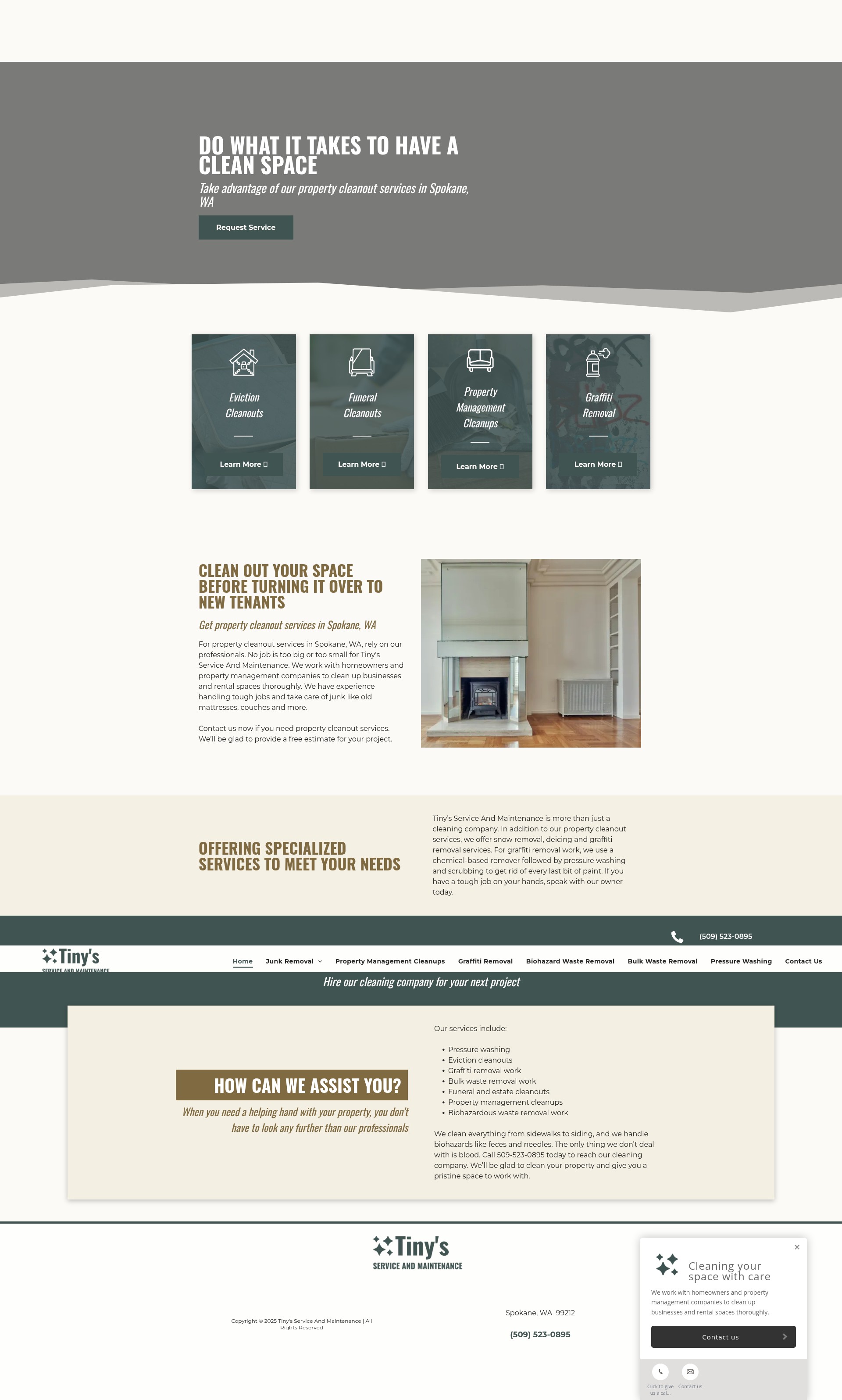 Screenshot of tinysserviceandmaintenance.net