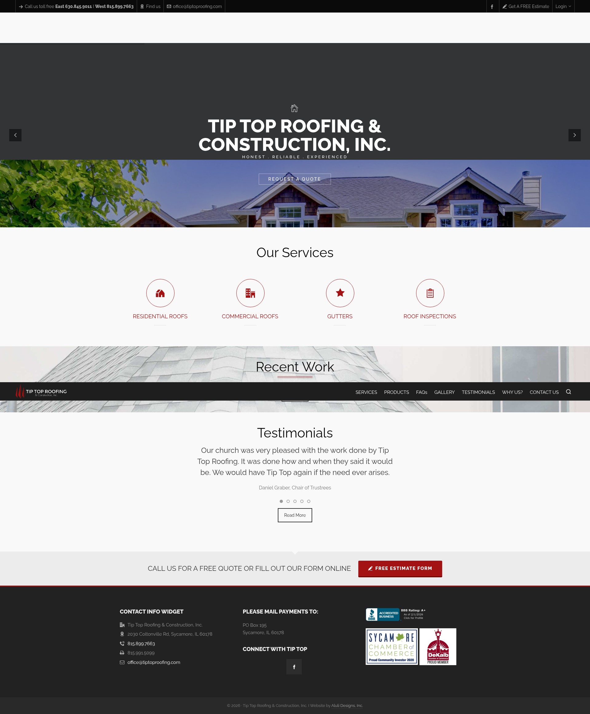 Screenshot of tiptoproofing.com