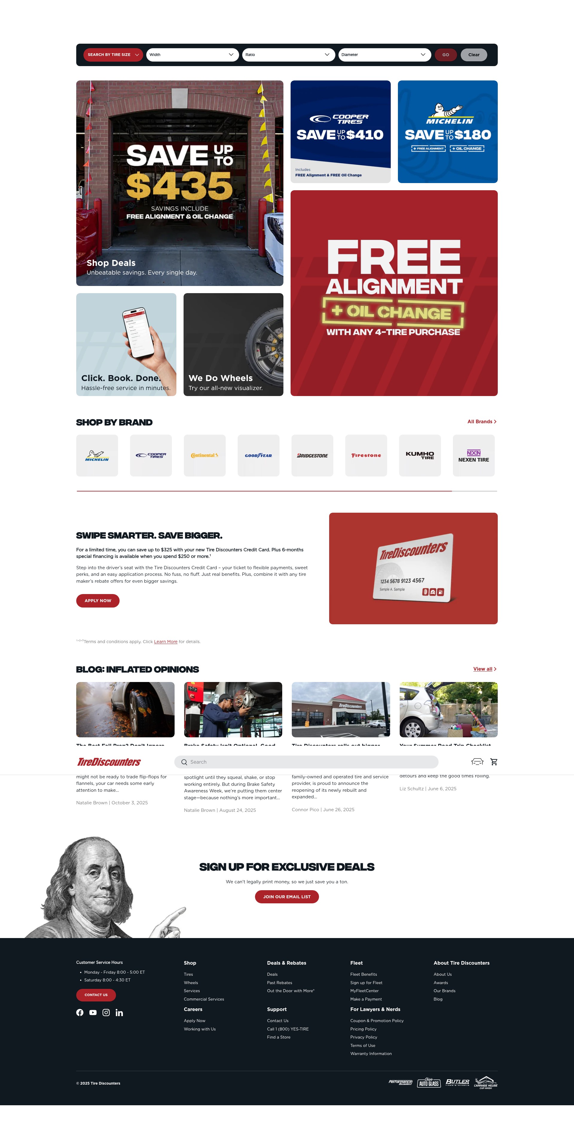 Screenshot of tirediscounters.com