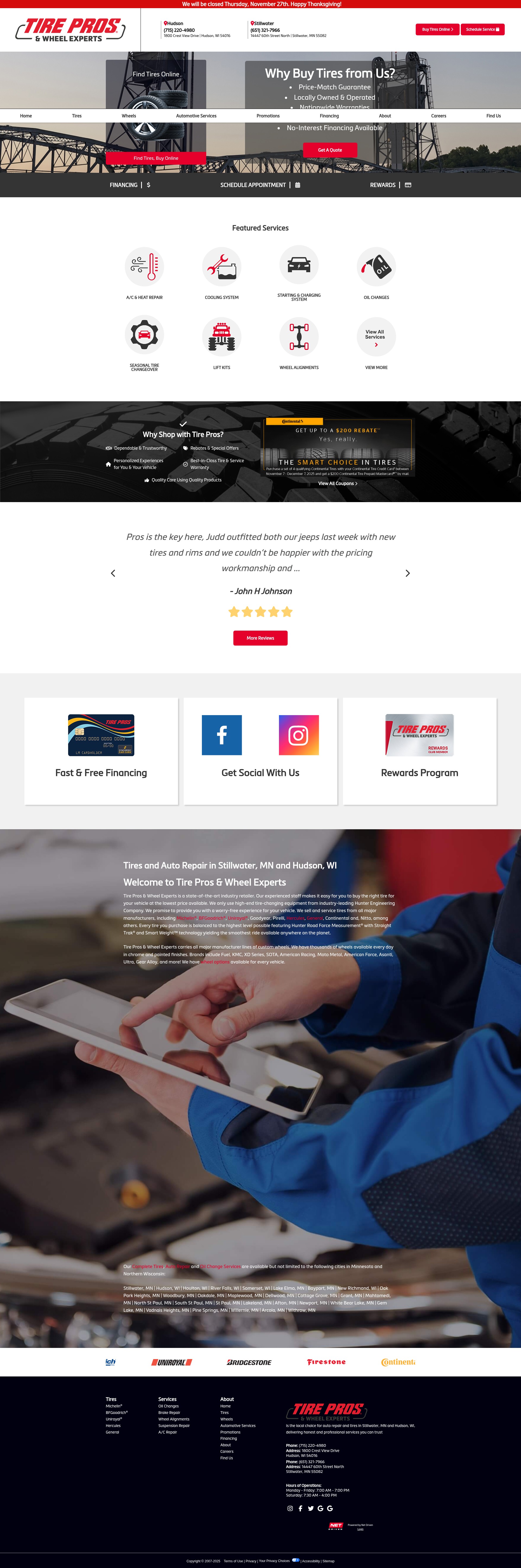 Screenshot of tireproswe.com