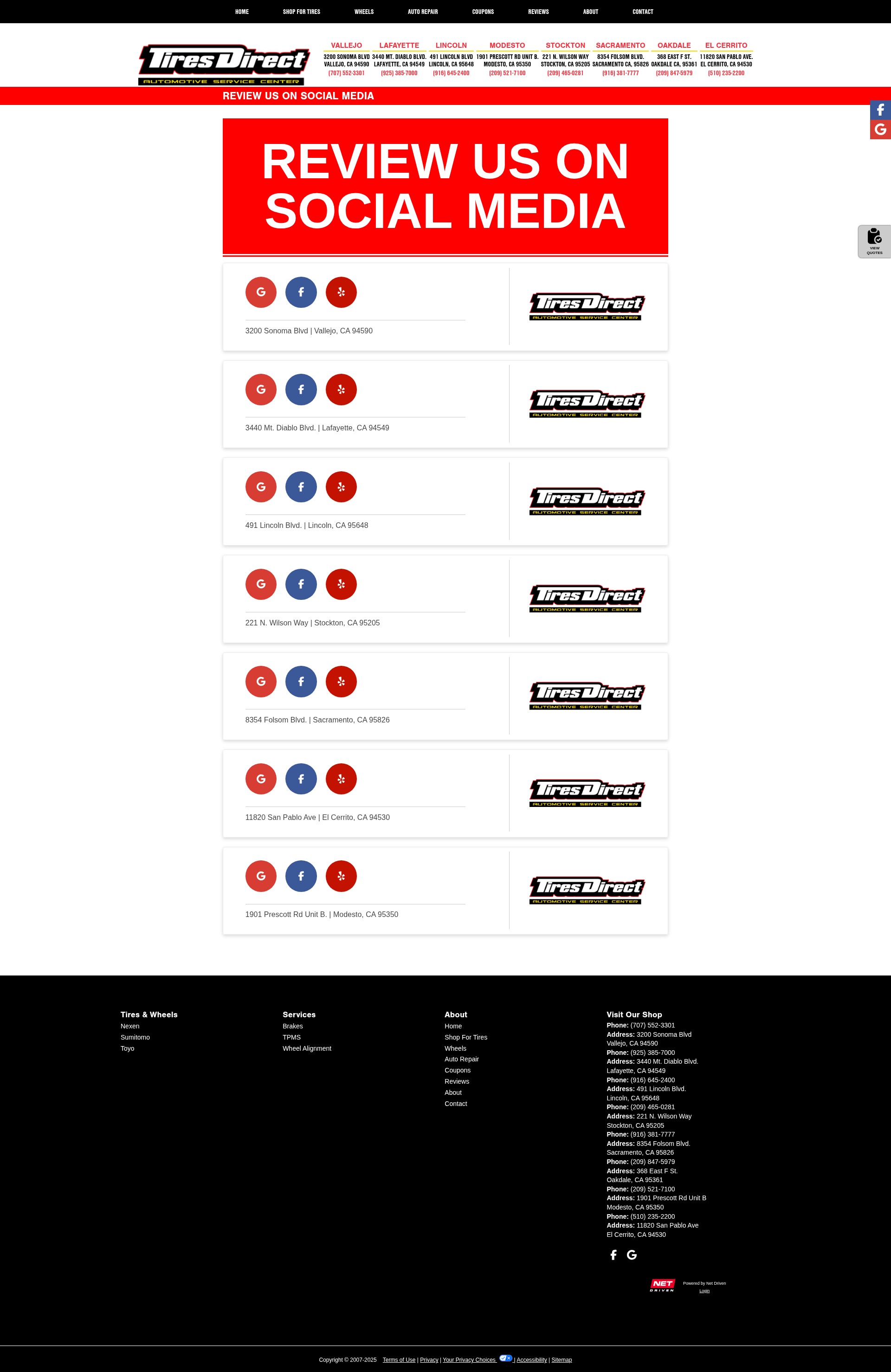 Screenshot of tiresdirect916.com
