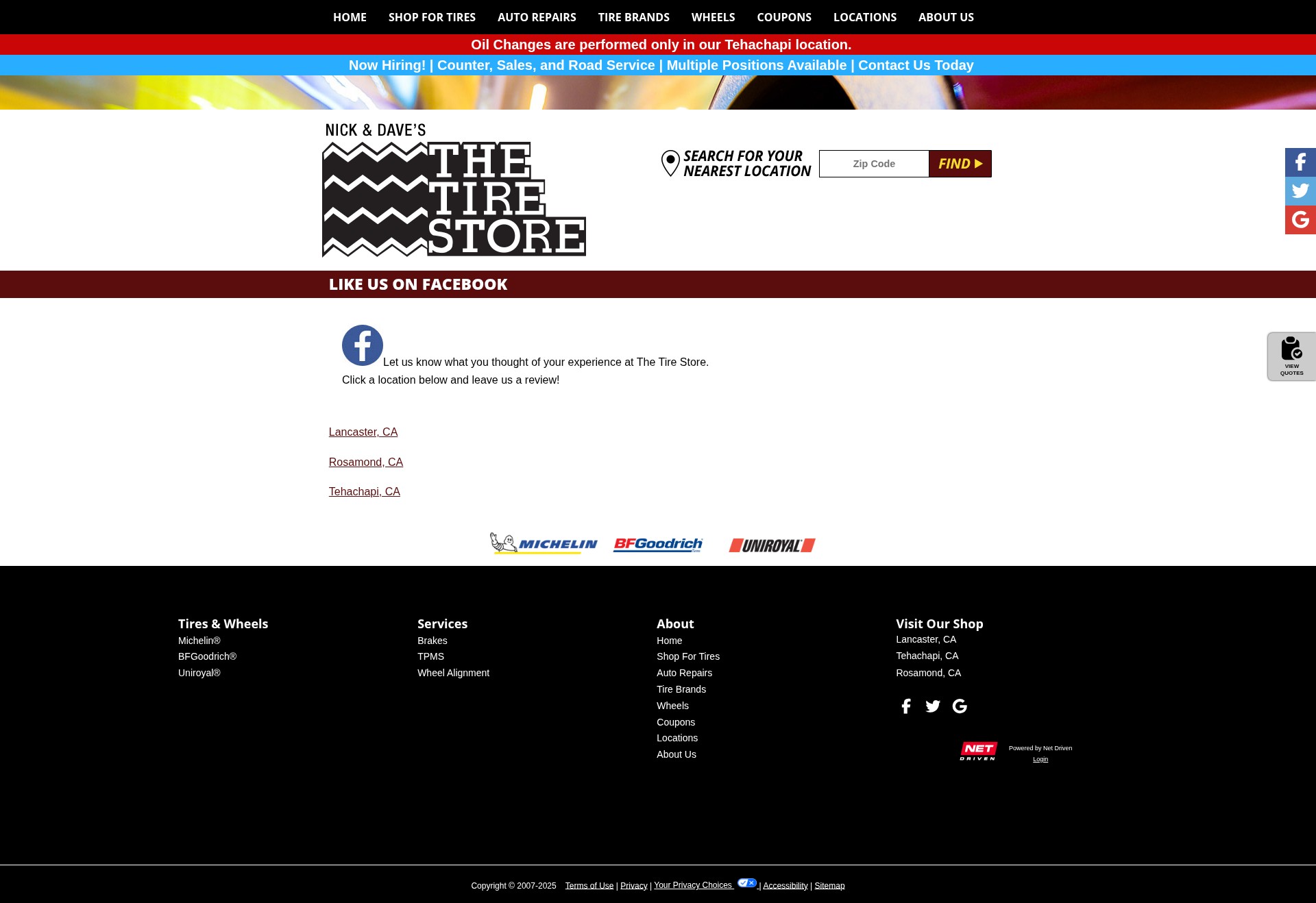 Screenshot of tirestoreav.com