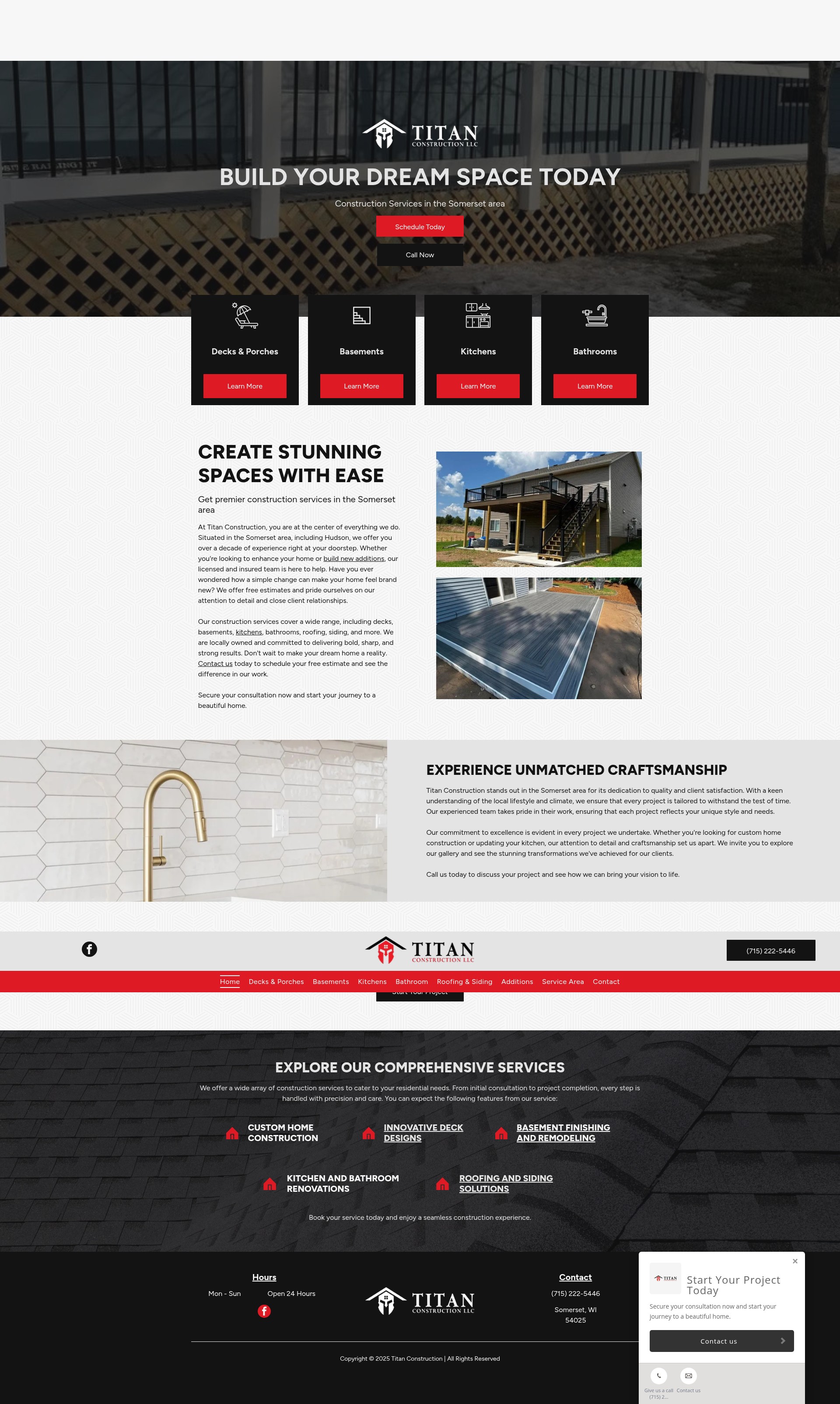 Screenshot of titanconstructionllcwi.com