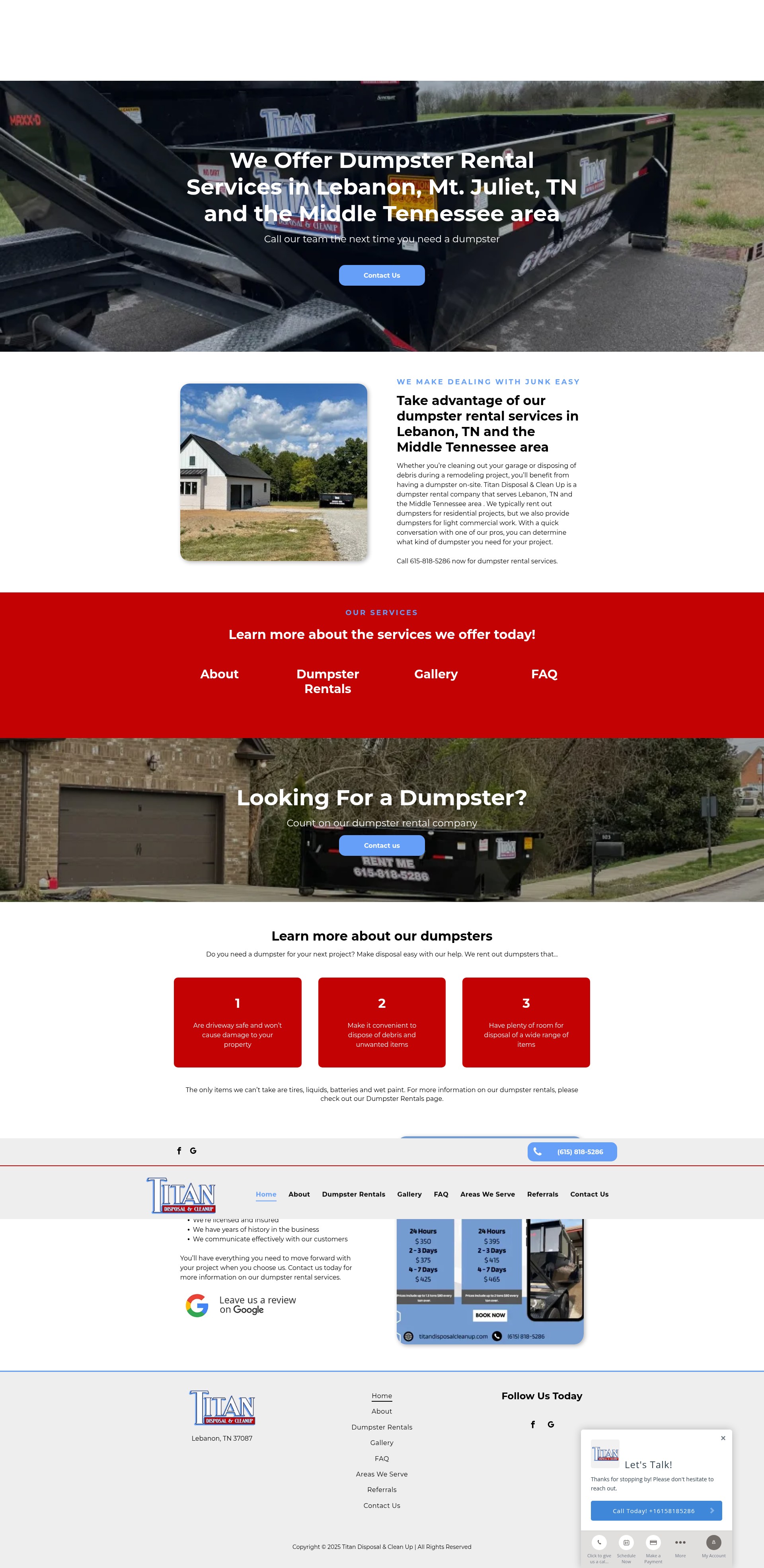 Screenshot of titandisposalcleanup.com