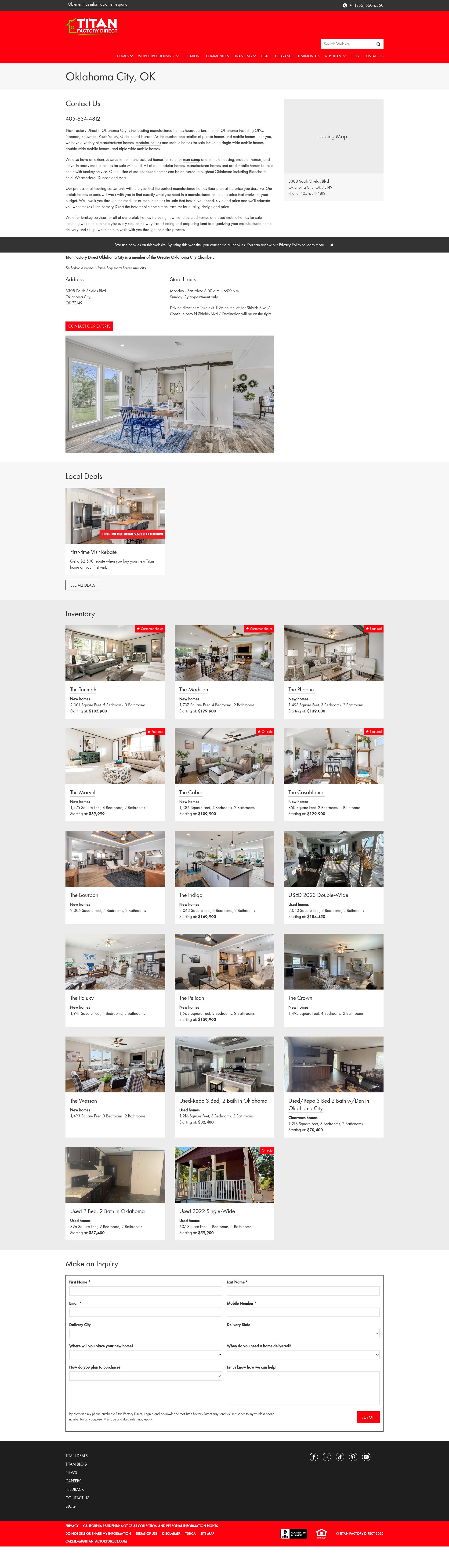 Screenshot of titanfactorydirect.com