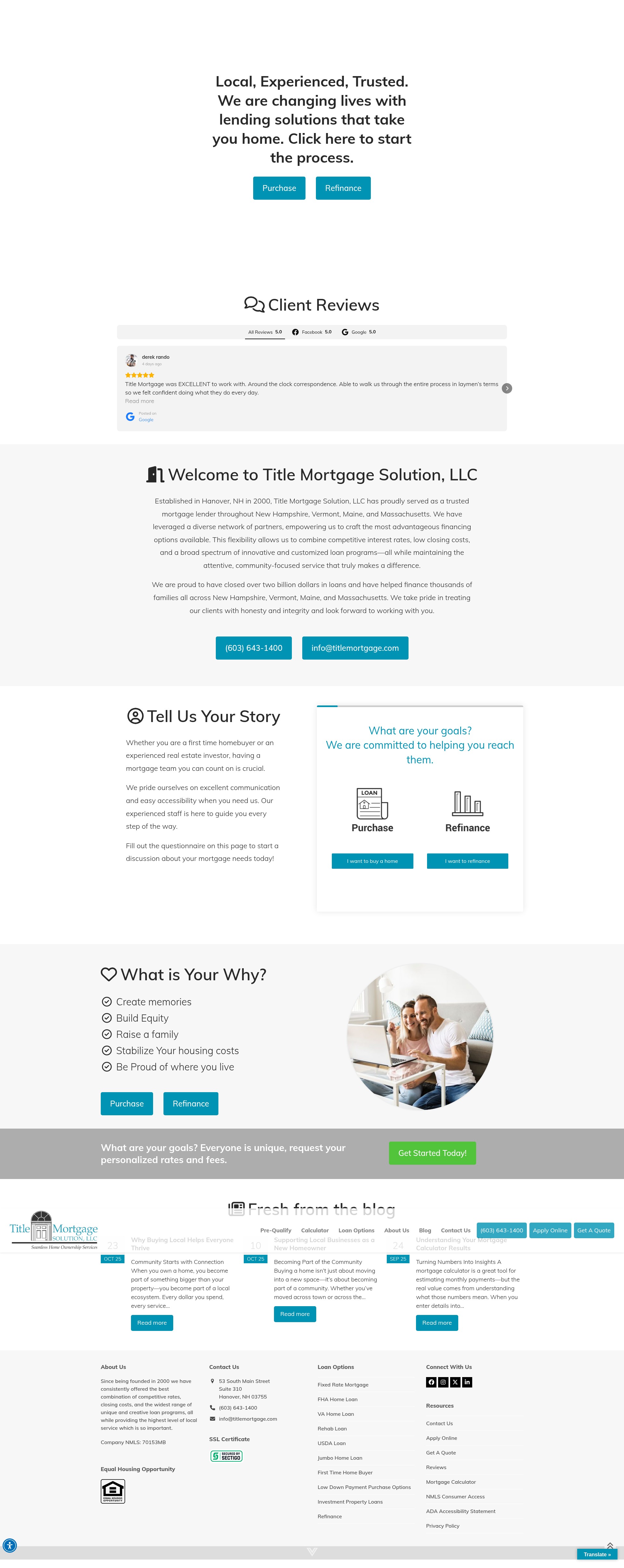 Screenshot of titlemortgage.com