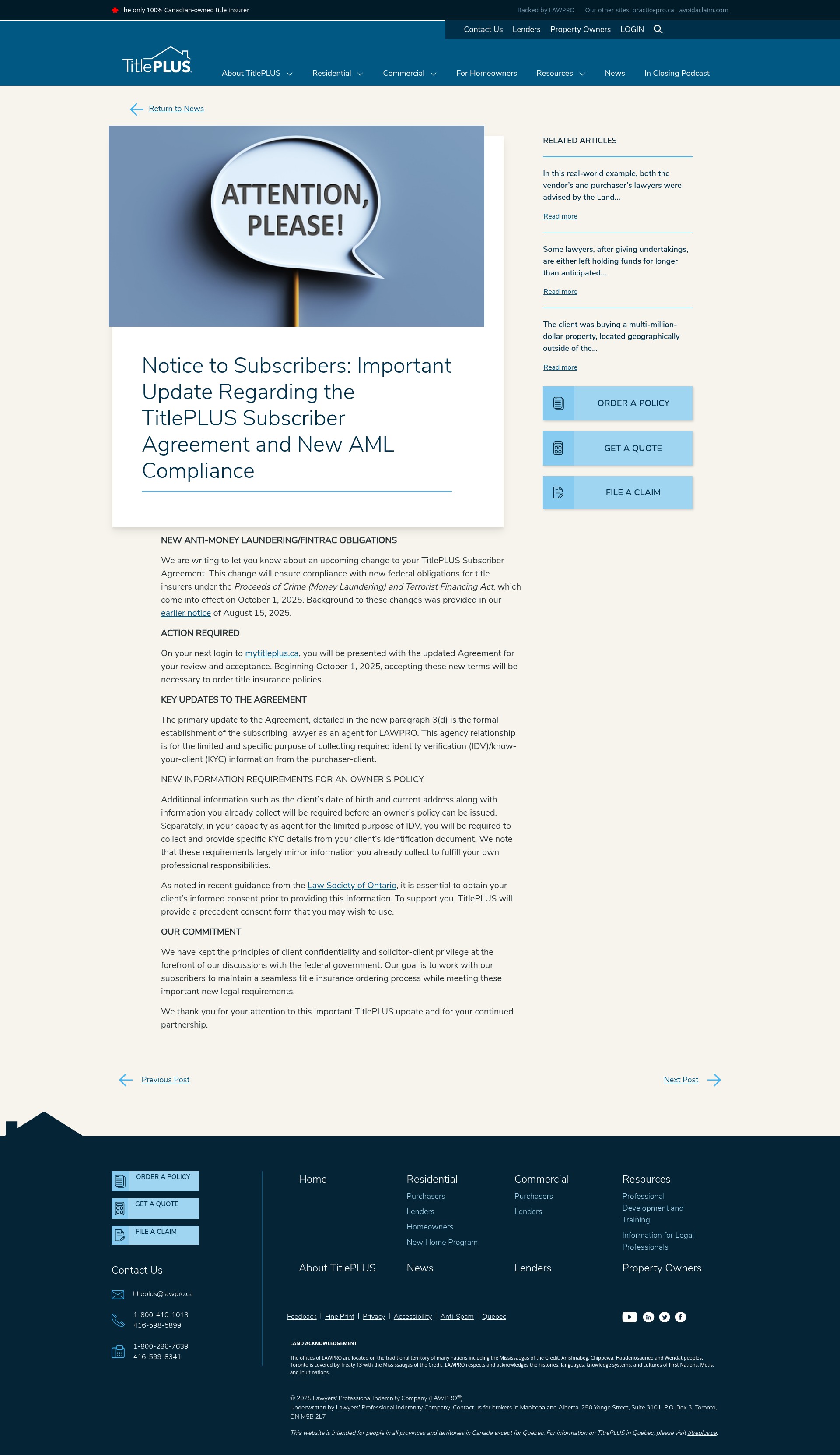 Screenshot of titleplus.ca