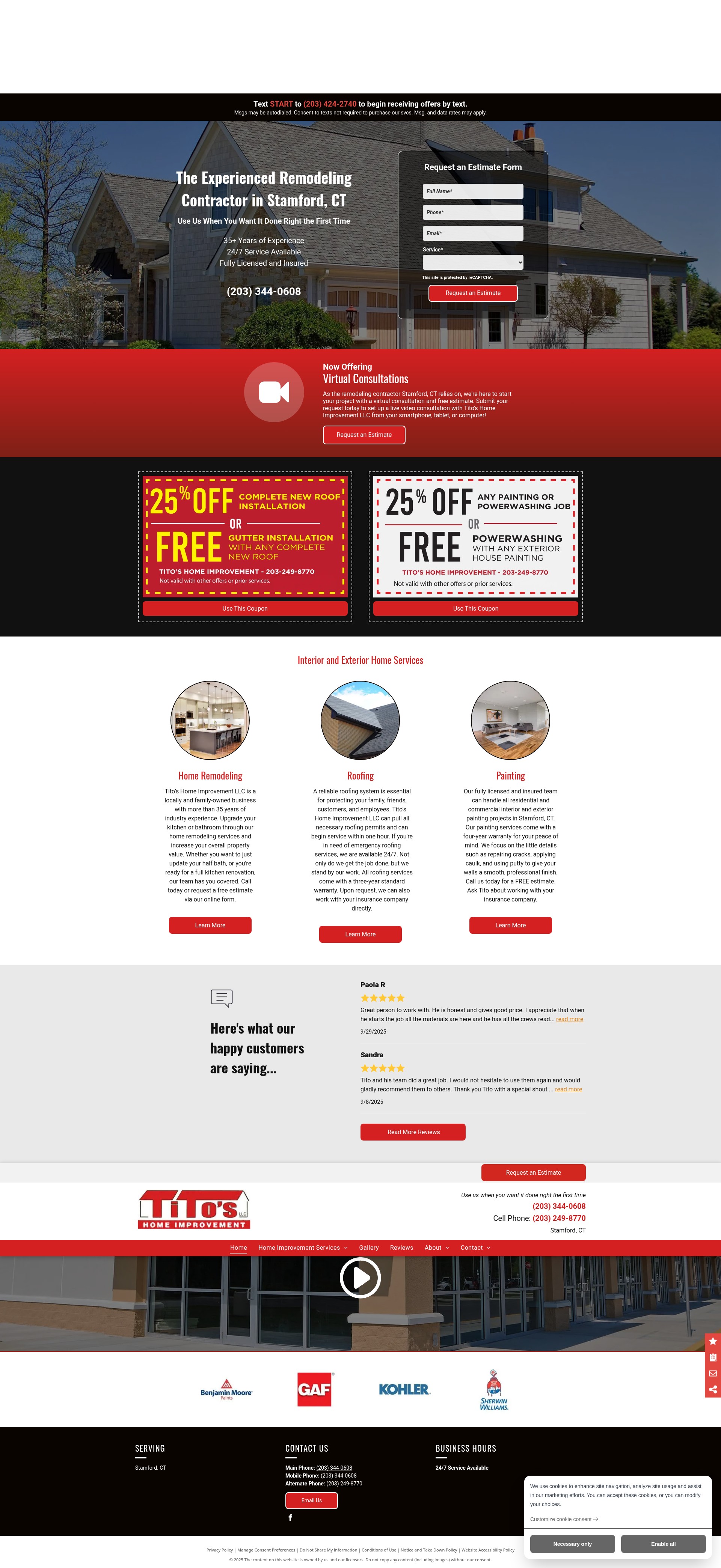 Screenshot of titoshomeimprovement.com