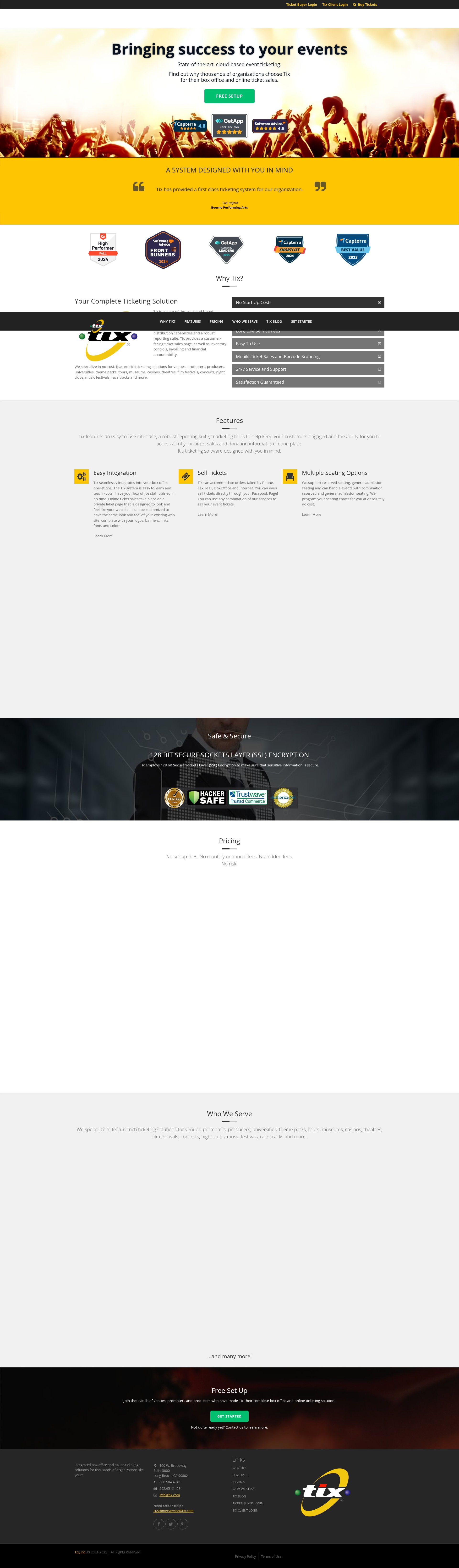 Screenshot of tix.com