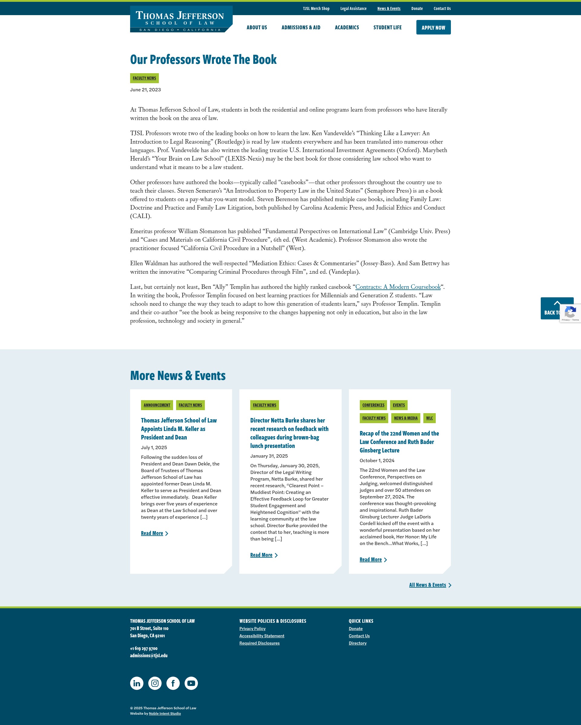 Screenshot of tjsl.edu