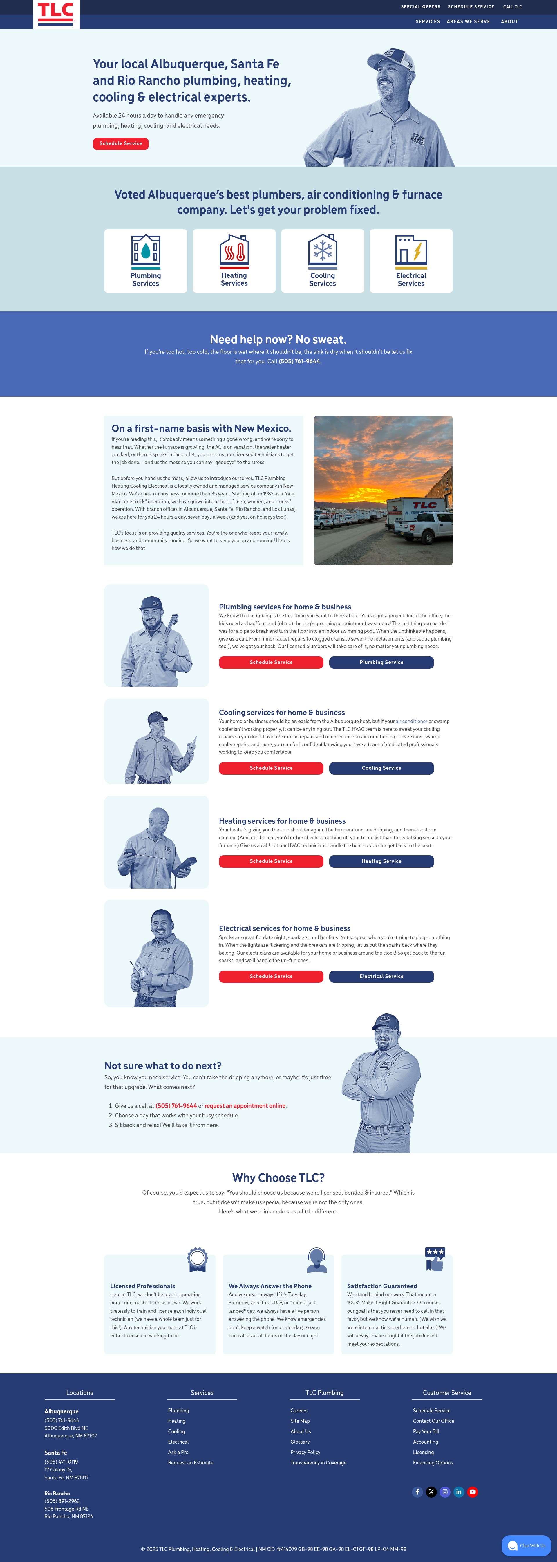Screenshot of tlcplumbing.com