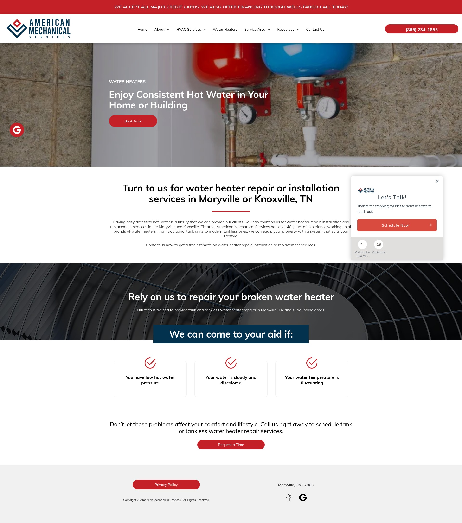 Screenshot of tnhvac.com