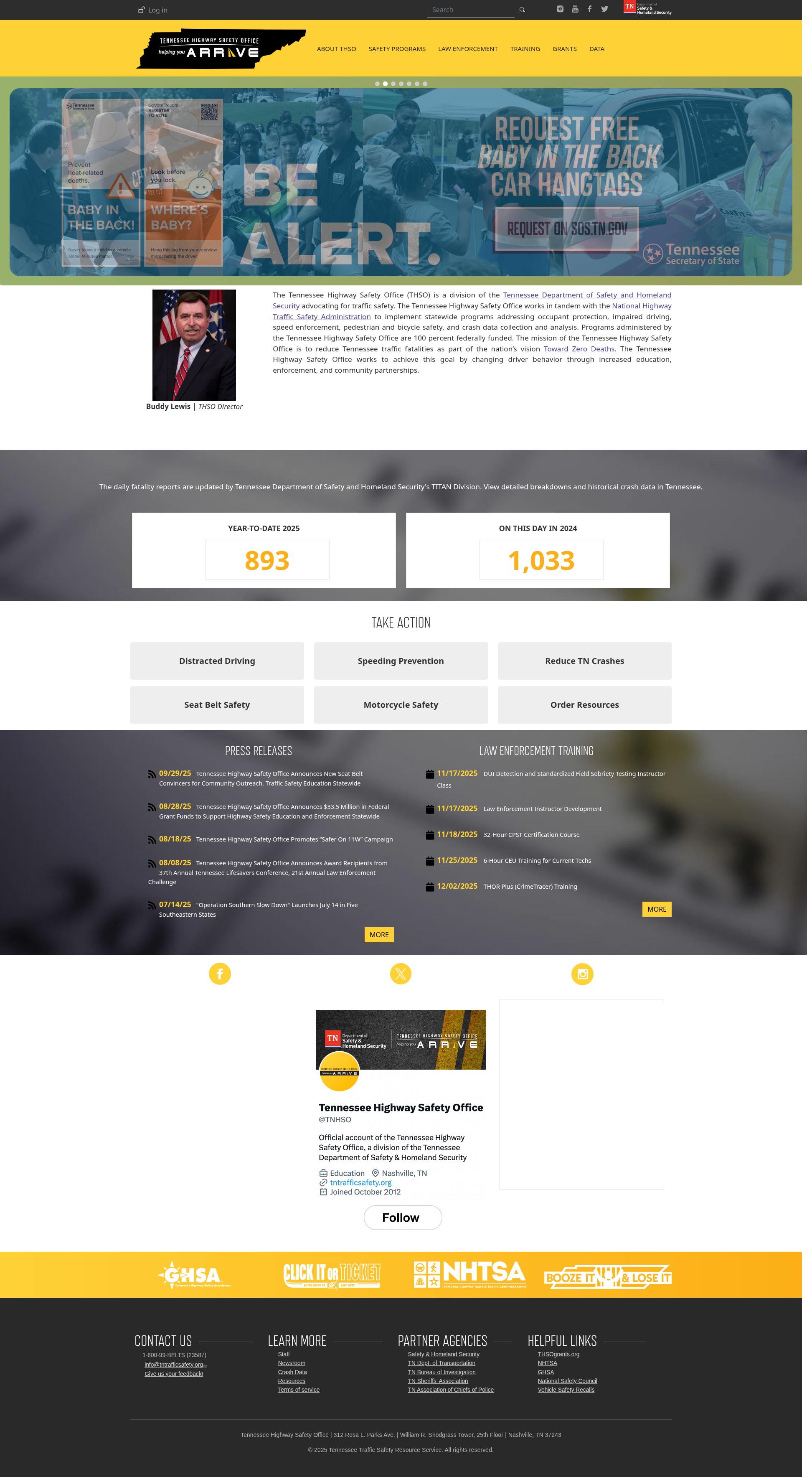 Screenshot of tntrafficsafety.org