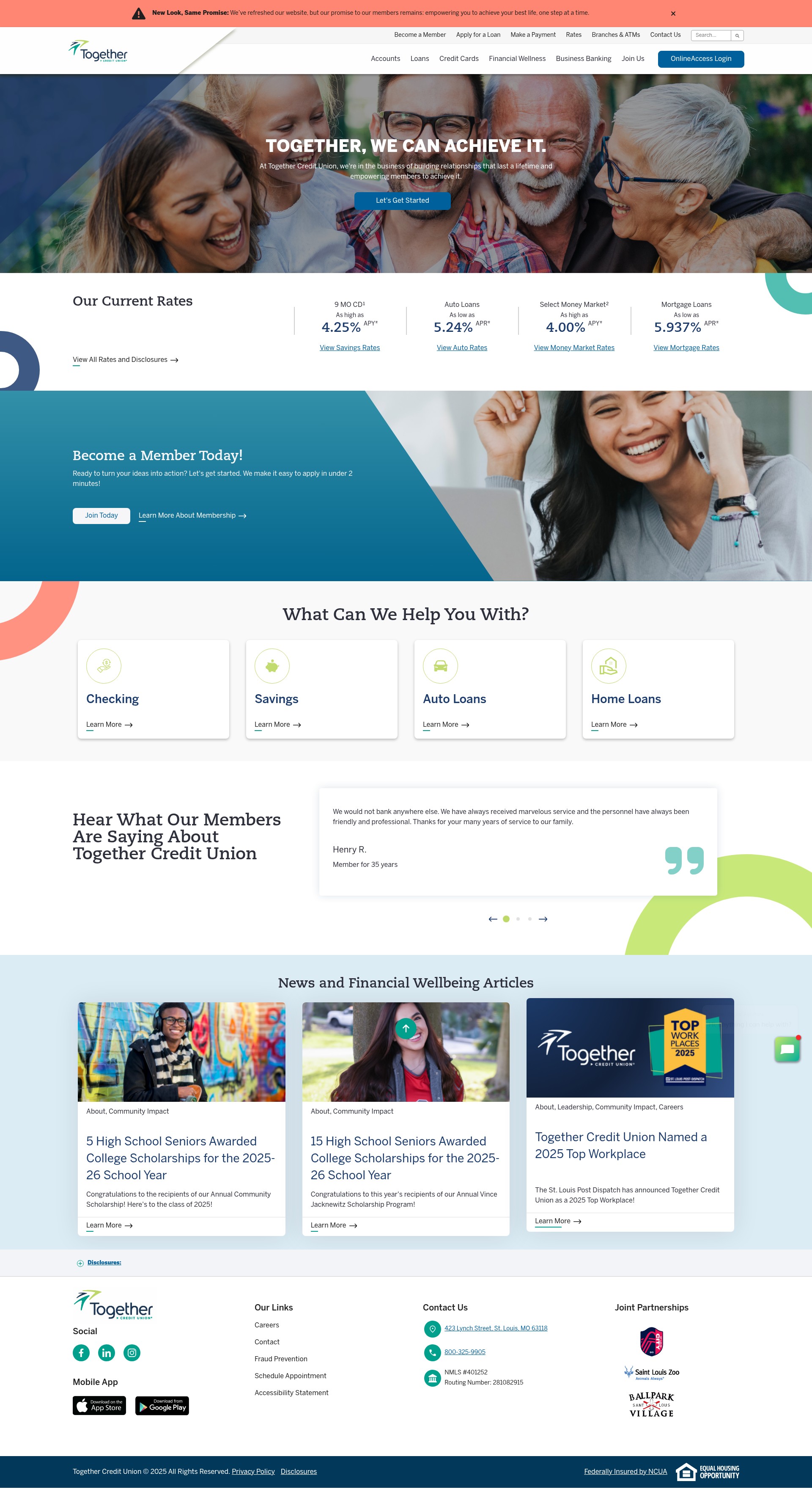 Screenshot of togethercu.org