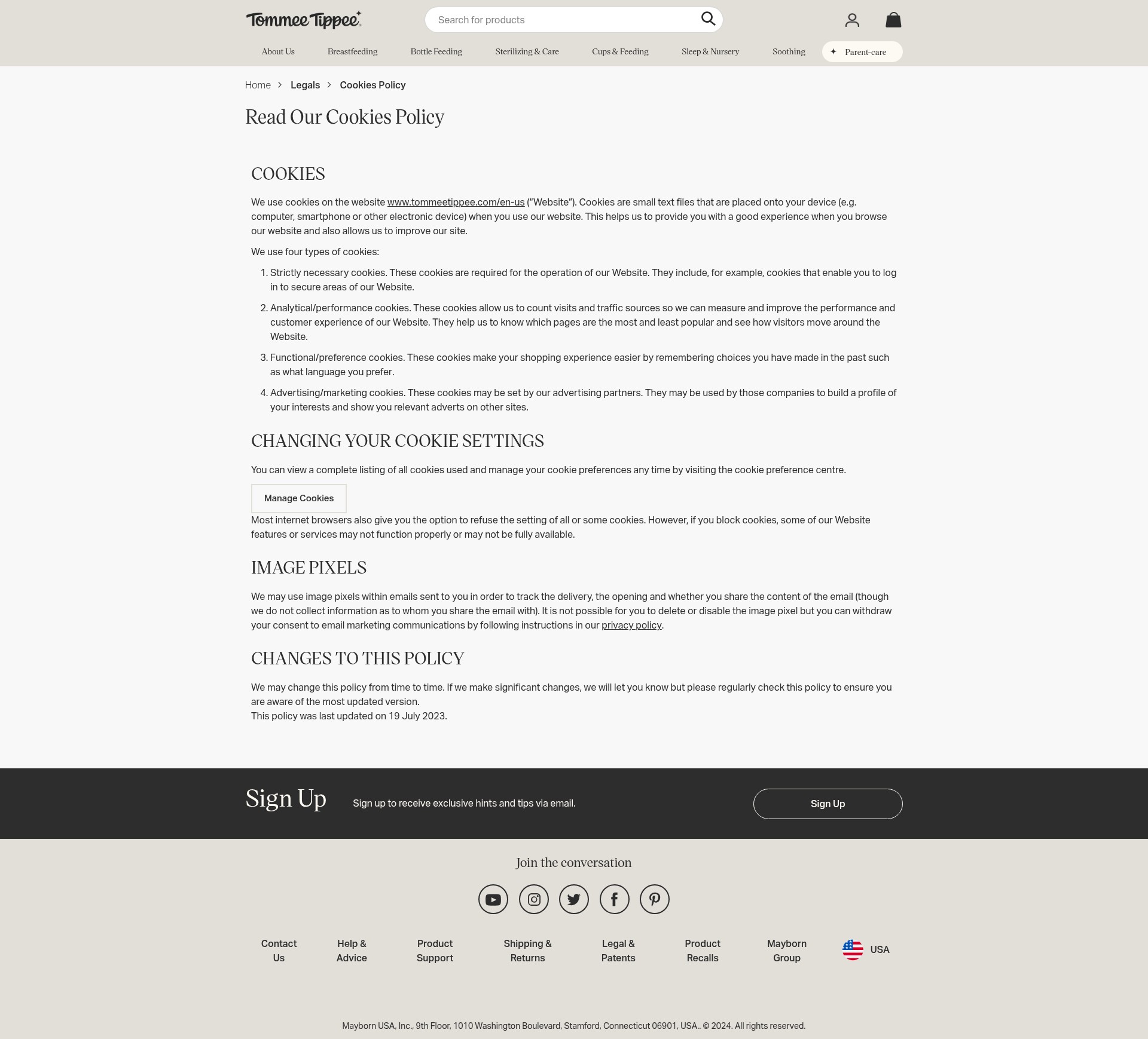 Screenshot of tommeetippee.com