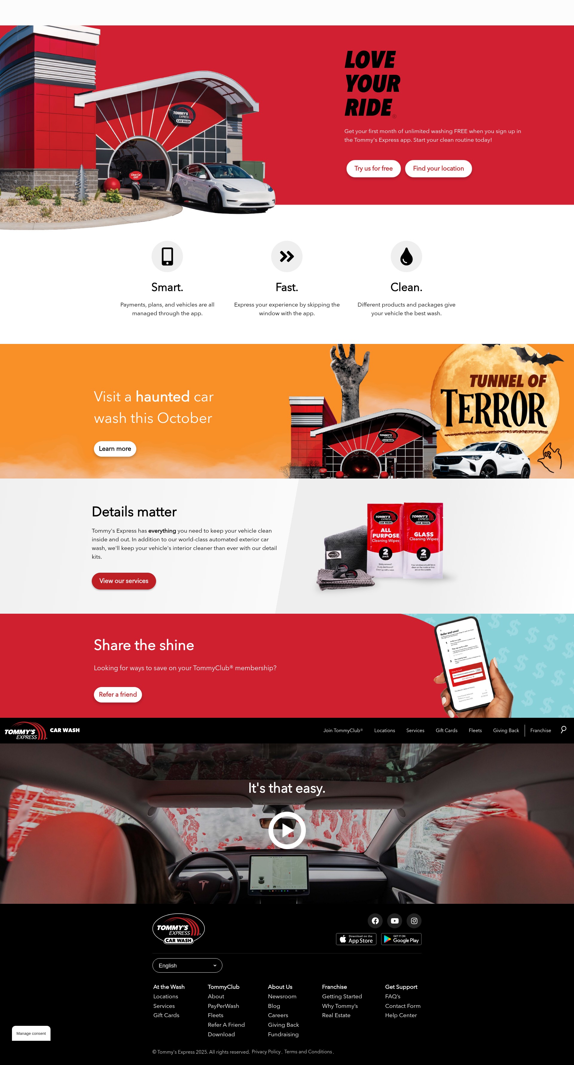 Screenshot of tommys-express.com