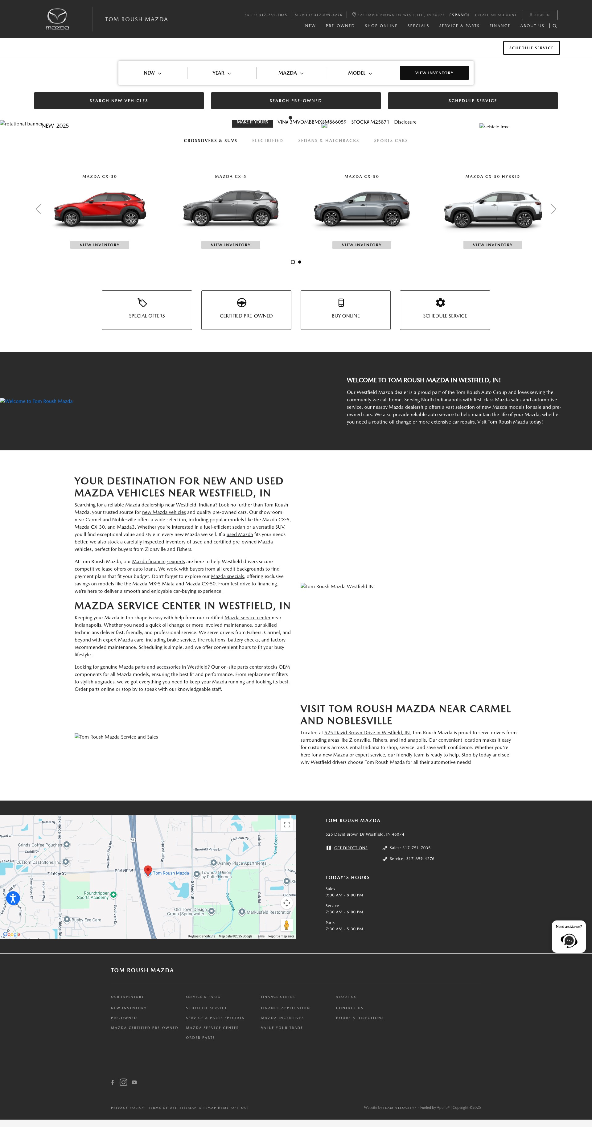 Screenshot of tomroushmazda.com
