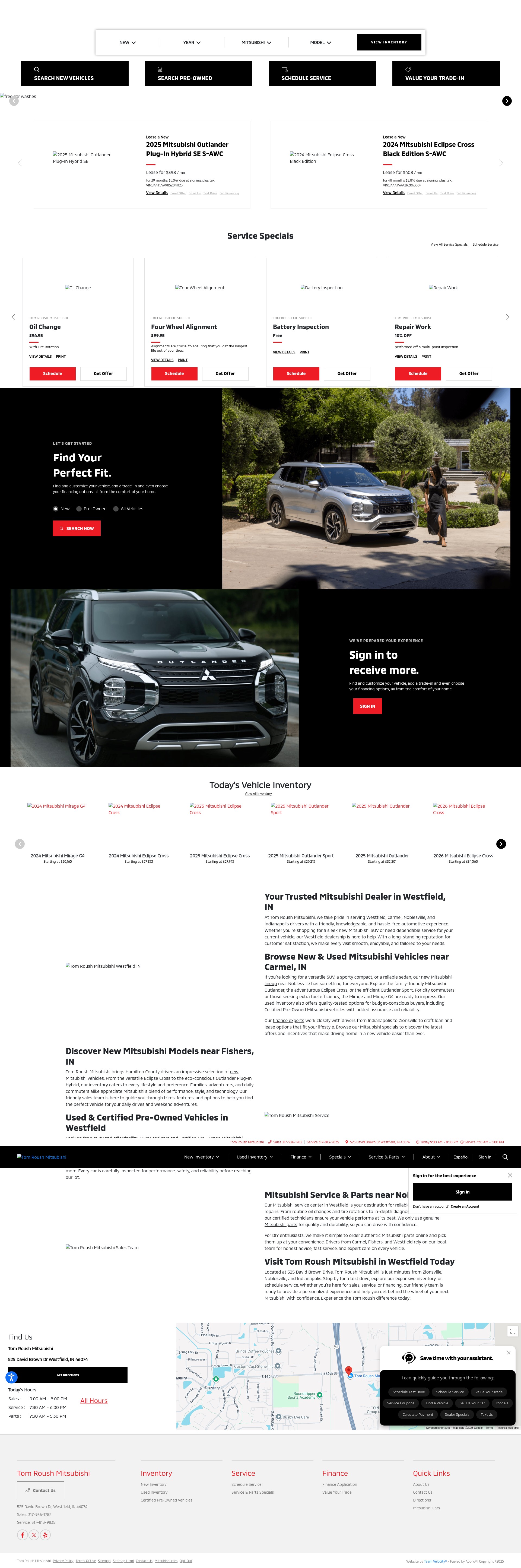 Screenshot of tomroushmitsubishi.com