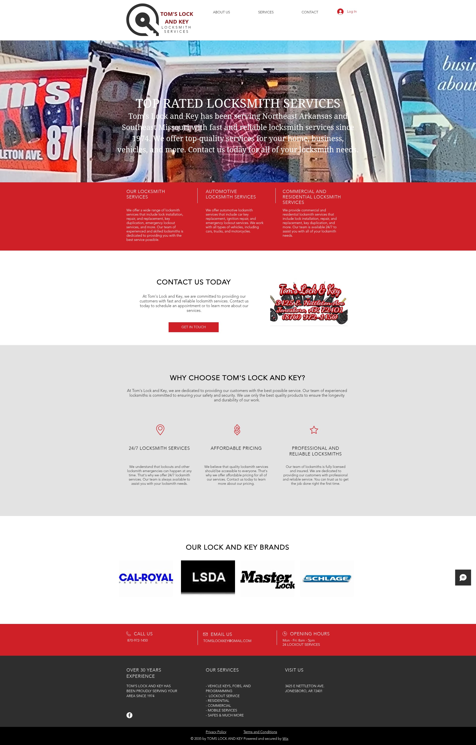 Screenshot of tomslockandkey.net