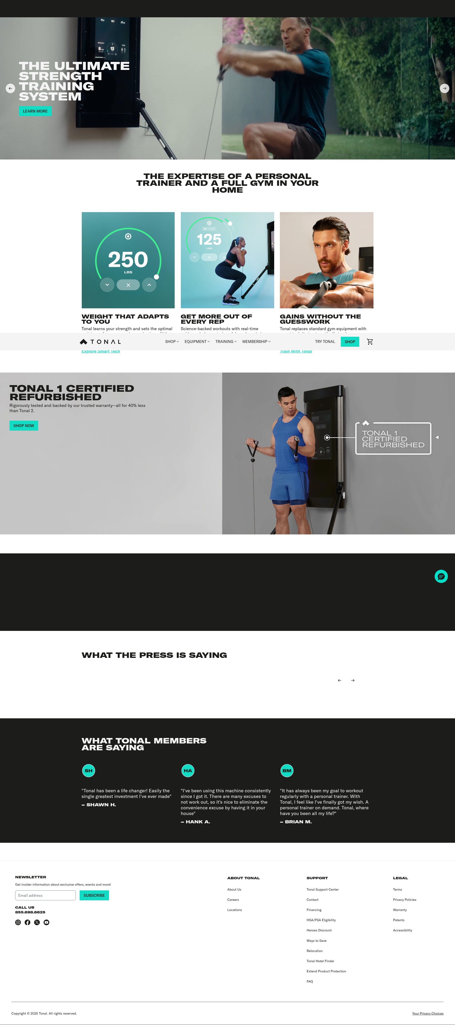 Screenshot of tonal.com